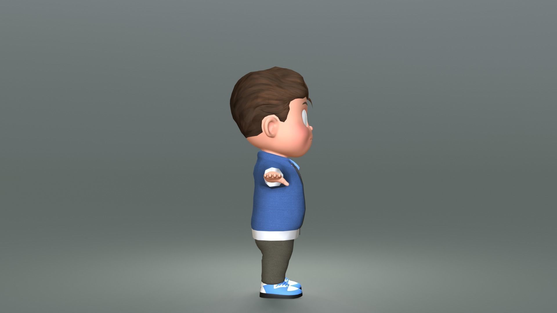 Boy Cartoon Character 2 3D model_12