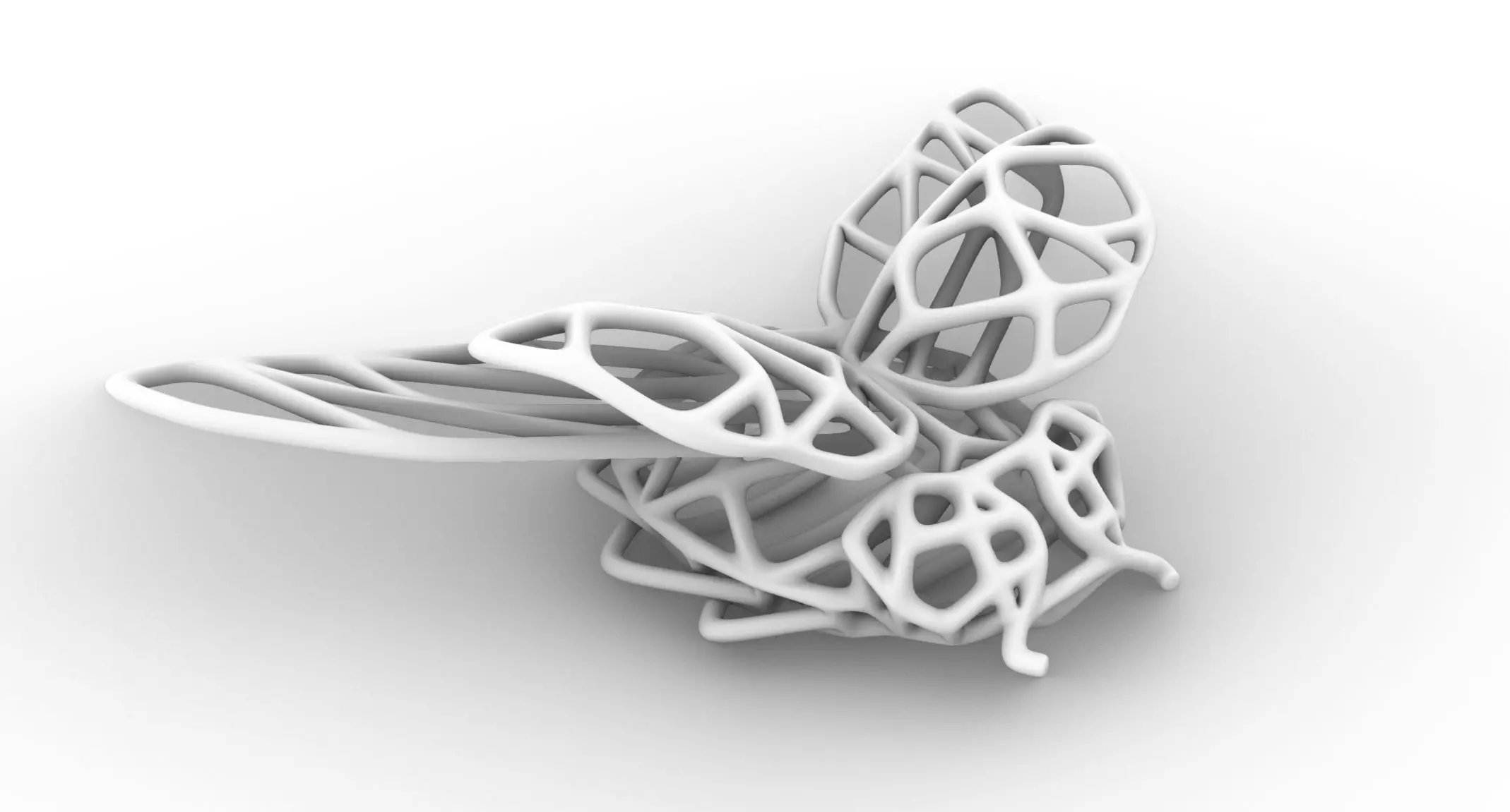 Lauras biogrid bug with folded and stretched wings 3D print model_0