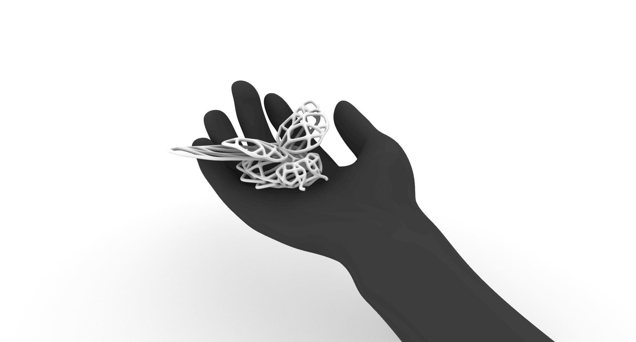 Lauras biogrid bug with folded and stretched wings 3D print model_1