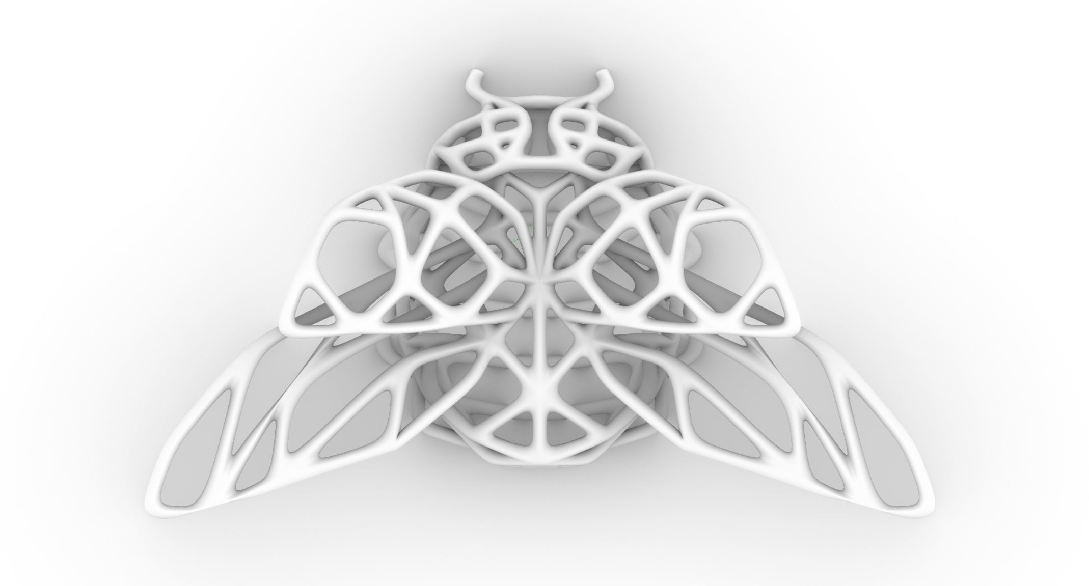 Lauras biogrid bug with folded and stretched wings 3D print model_3