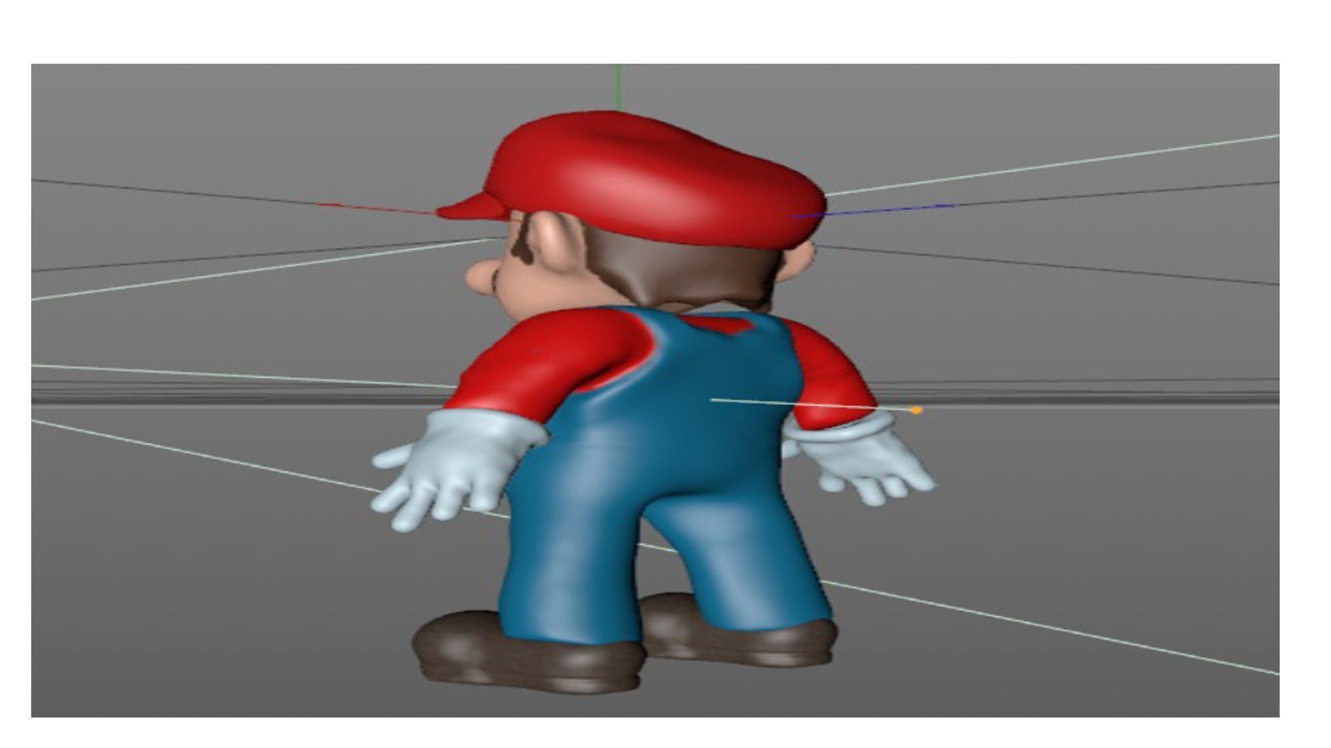 Mario character in overalls Low-poly 3D model_2