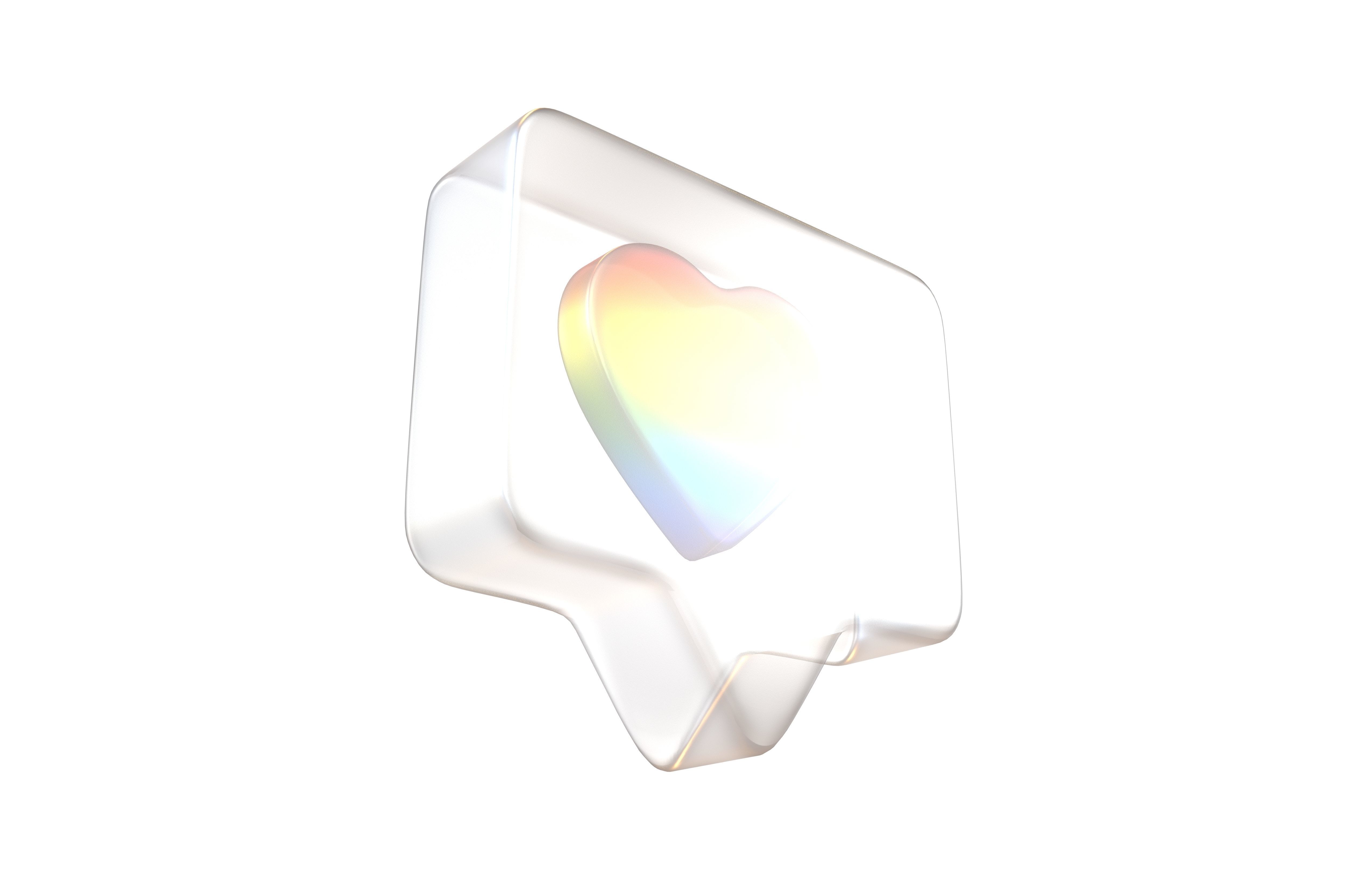 Socail Media Heart Bubble v1 015 Low-poly 3D model_3