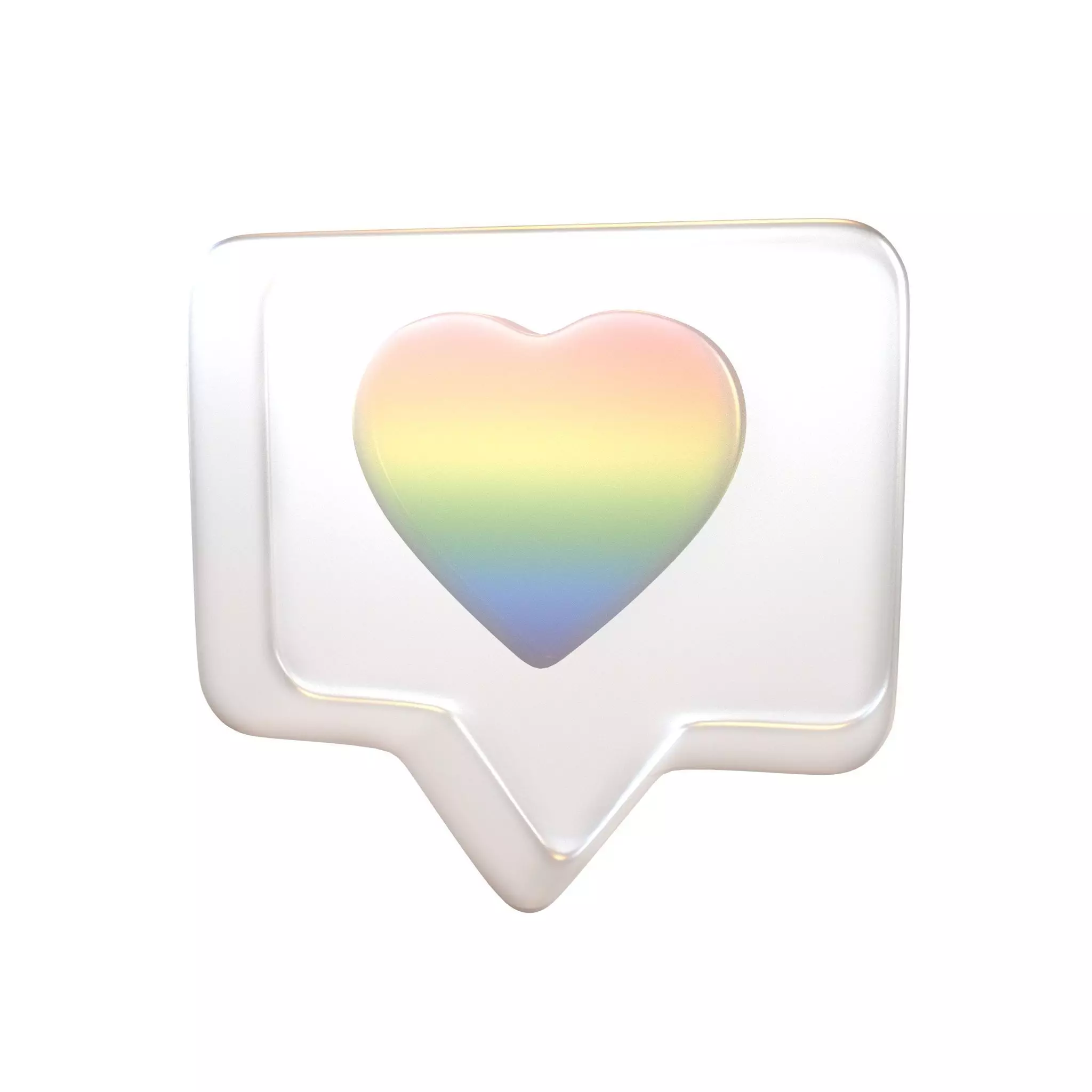 Socail Media Heart Bubble v1 015 Low-poly 3D model_0