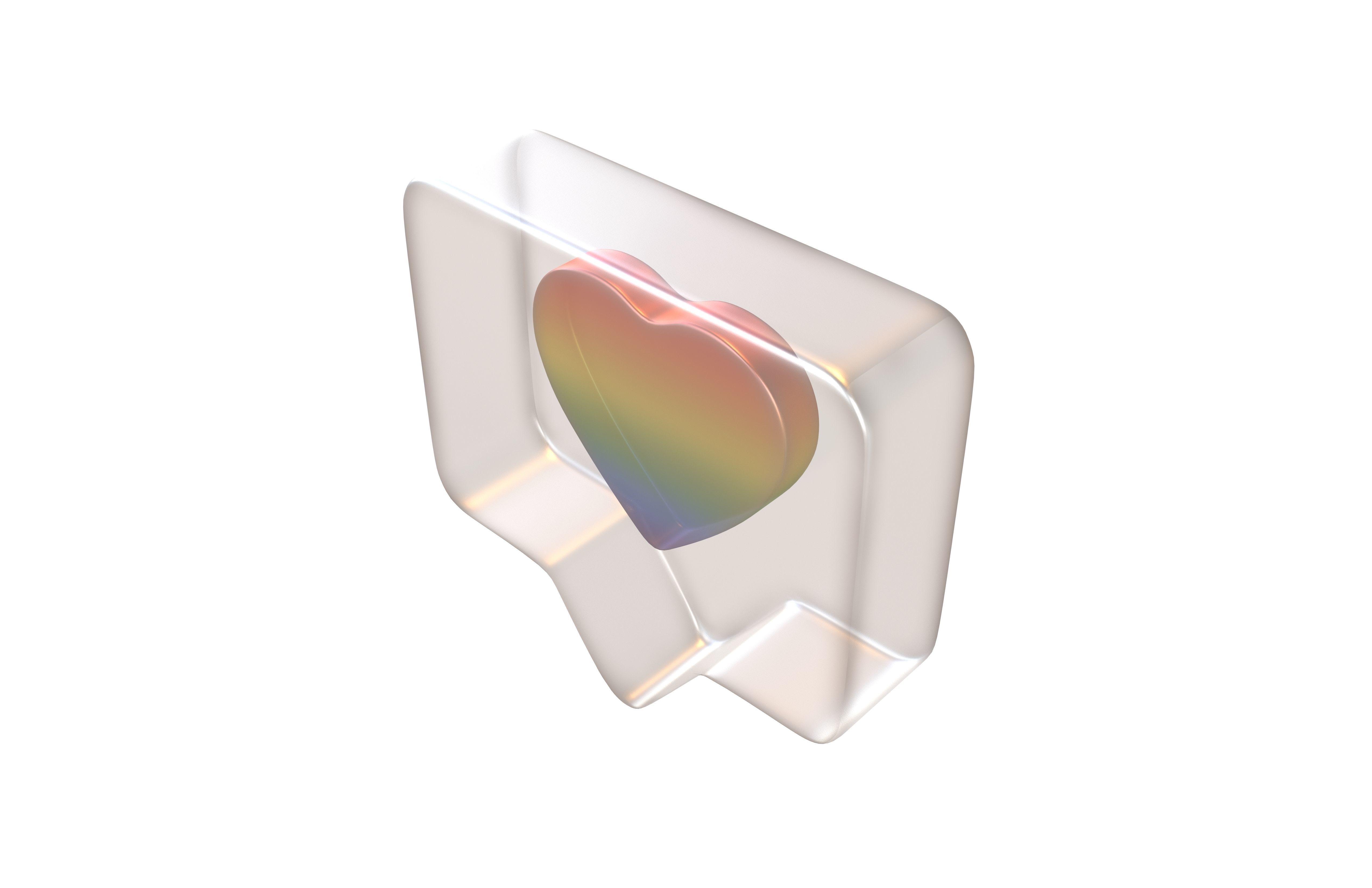 Socail Media Heart Bubble v1 015 Low-poly 3D model_2