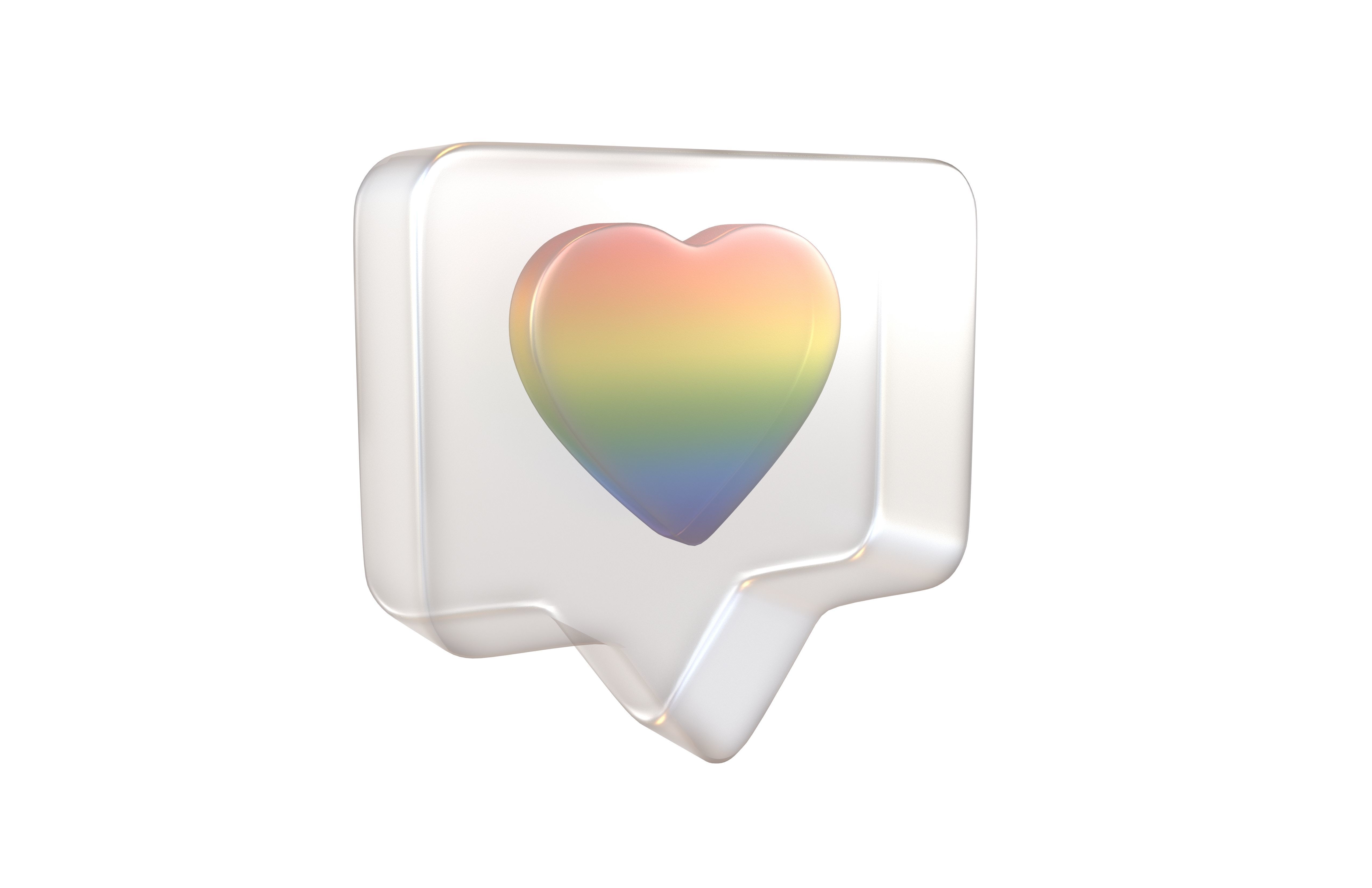 Socail Media Heart Bubble v1 015 Low-poly 3D model_1