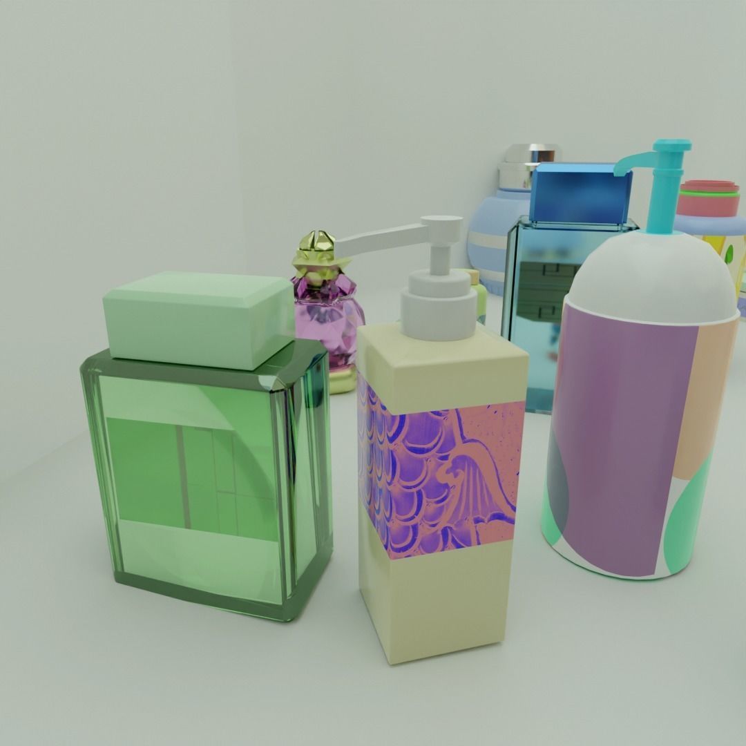 Cosmetic Accessories toiletries Mini Pack 3D model_4