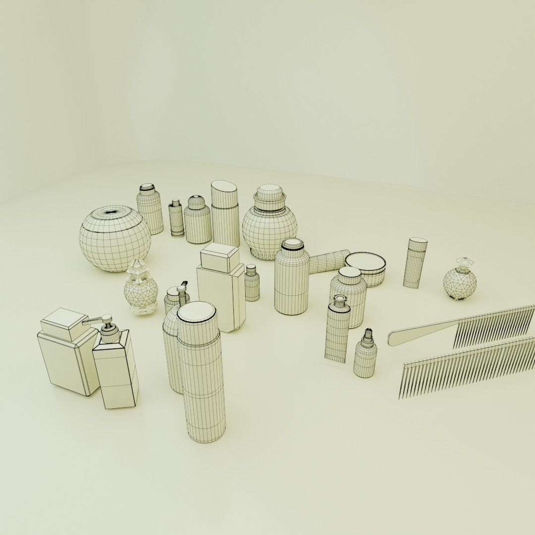 Cosmetic Accessories toiletries Mini Pack 3D model_2