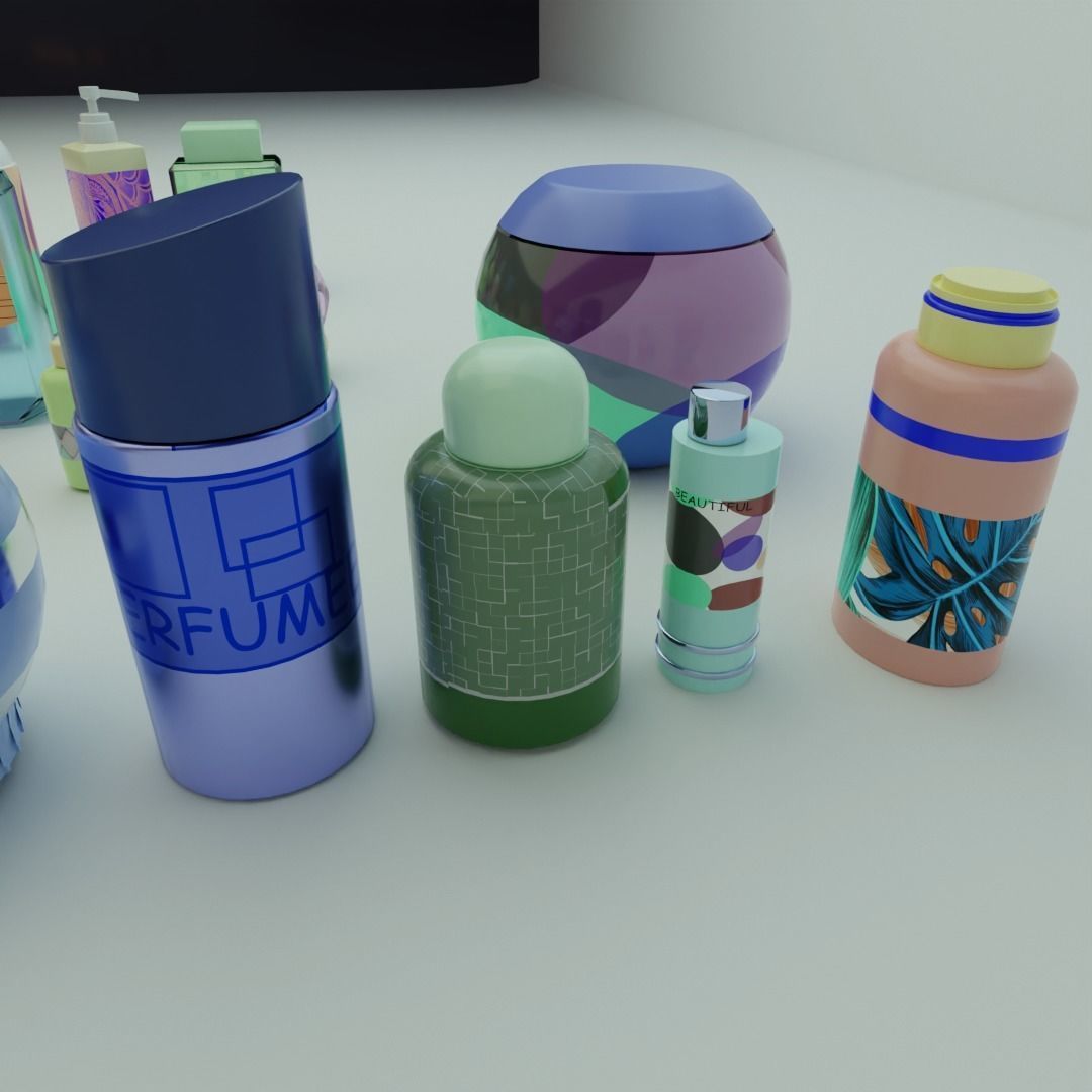 Cosmetic Accessories toiletries Mini Pack 3D model_5