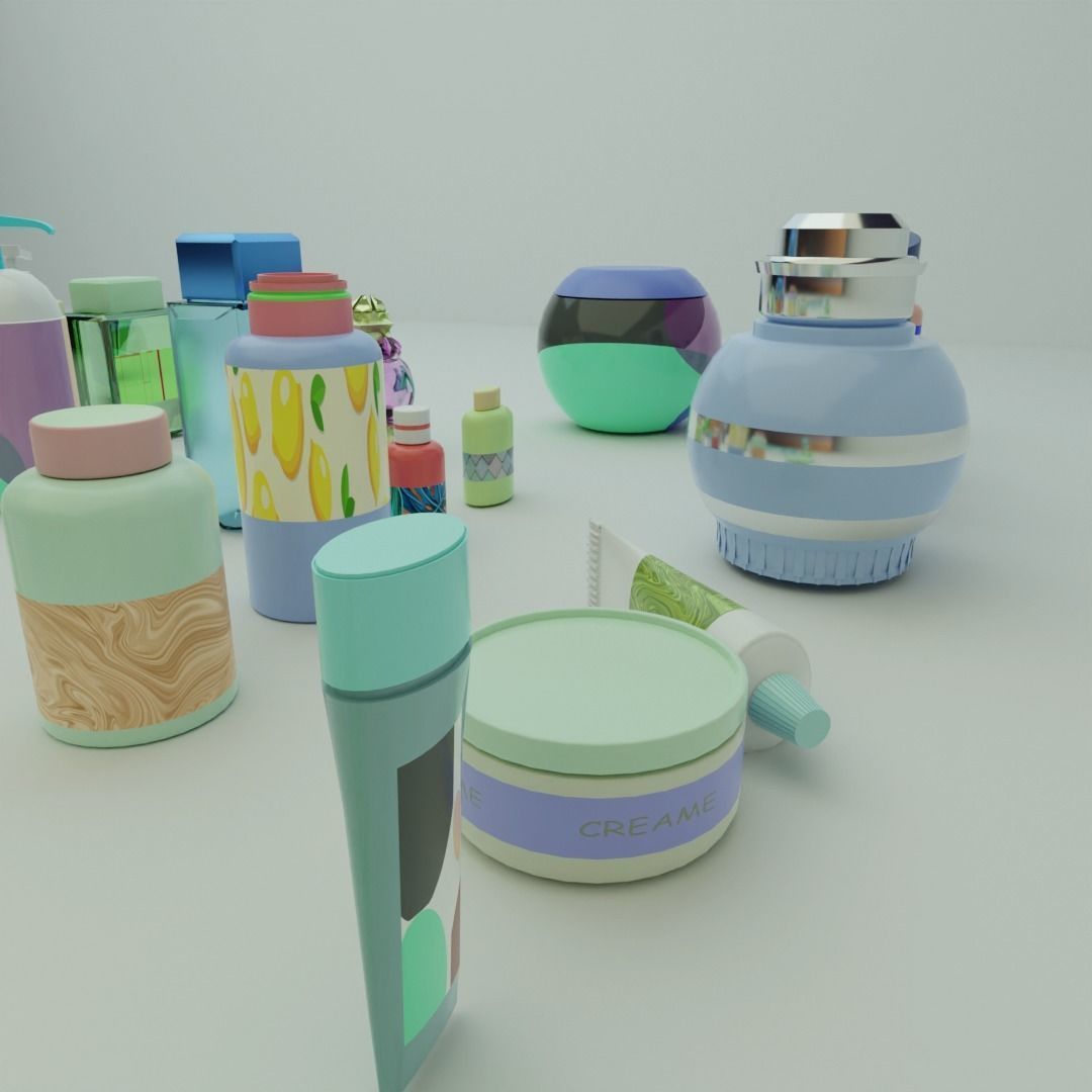 Cosmetic Accessories toiletries Mini Pack 3D model_6