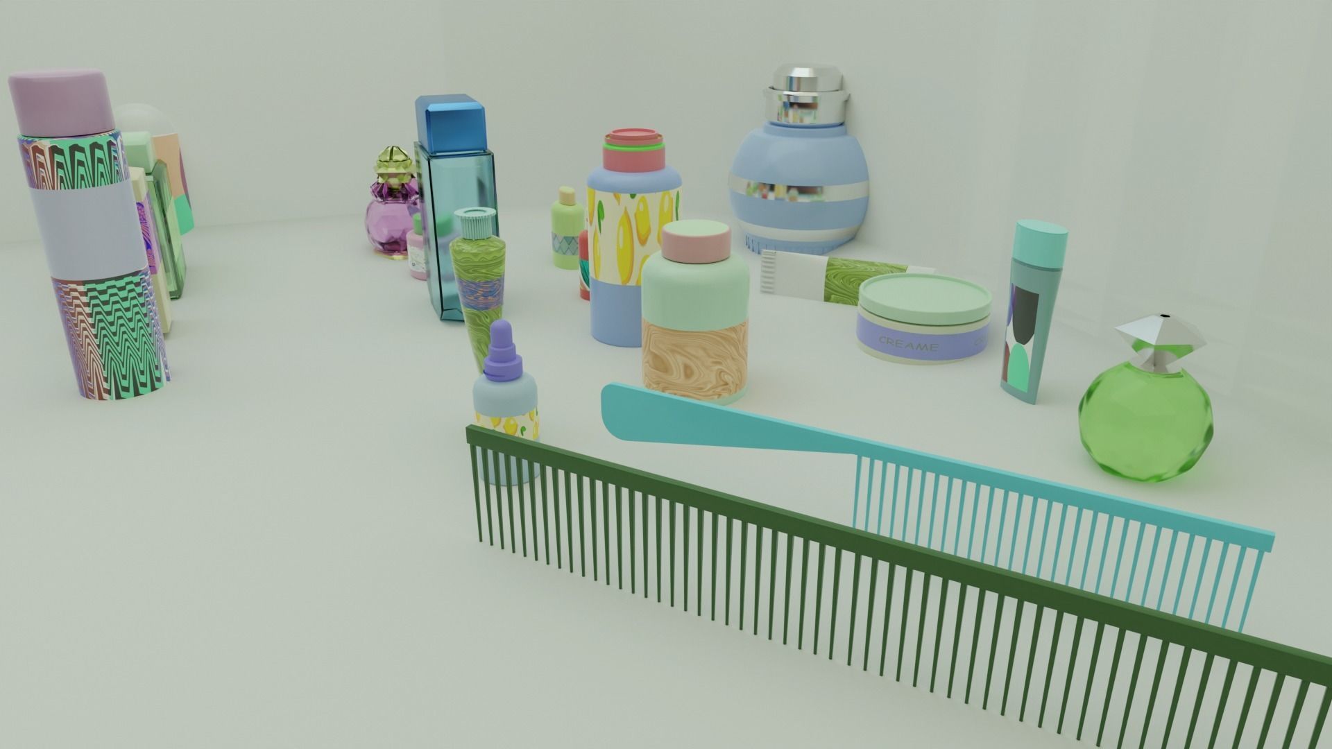 Cosmetic Accessories toiletries Mini Pack 3D model_7