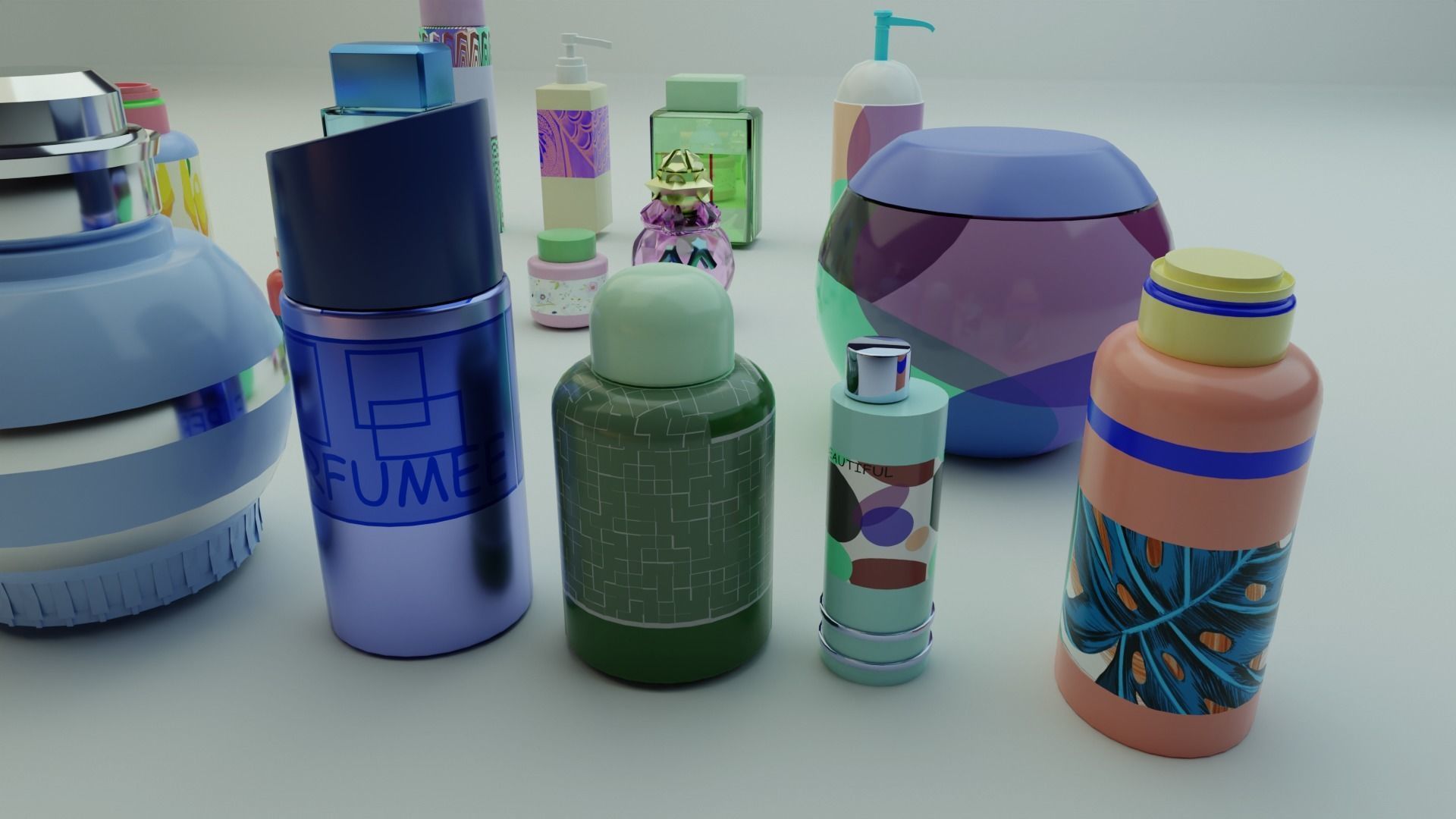 Cosmetic Accessories toiletries Mini Pack 3D model_3