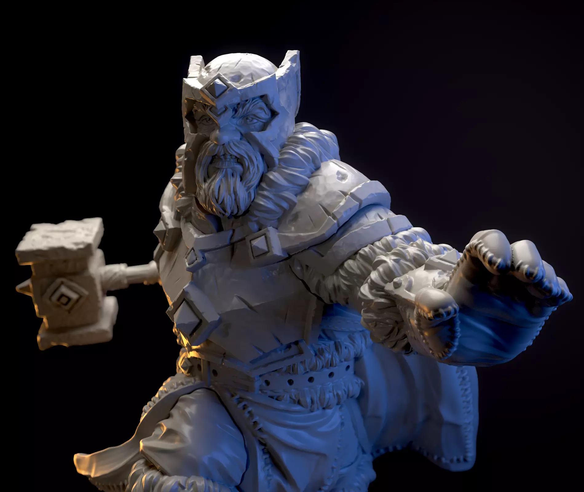 Dwarf warrior 3D print model
