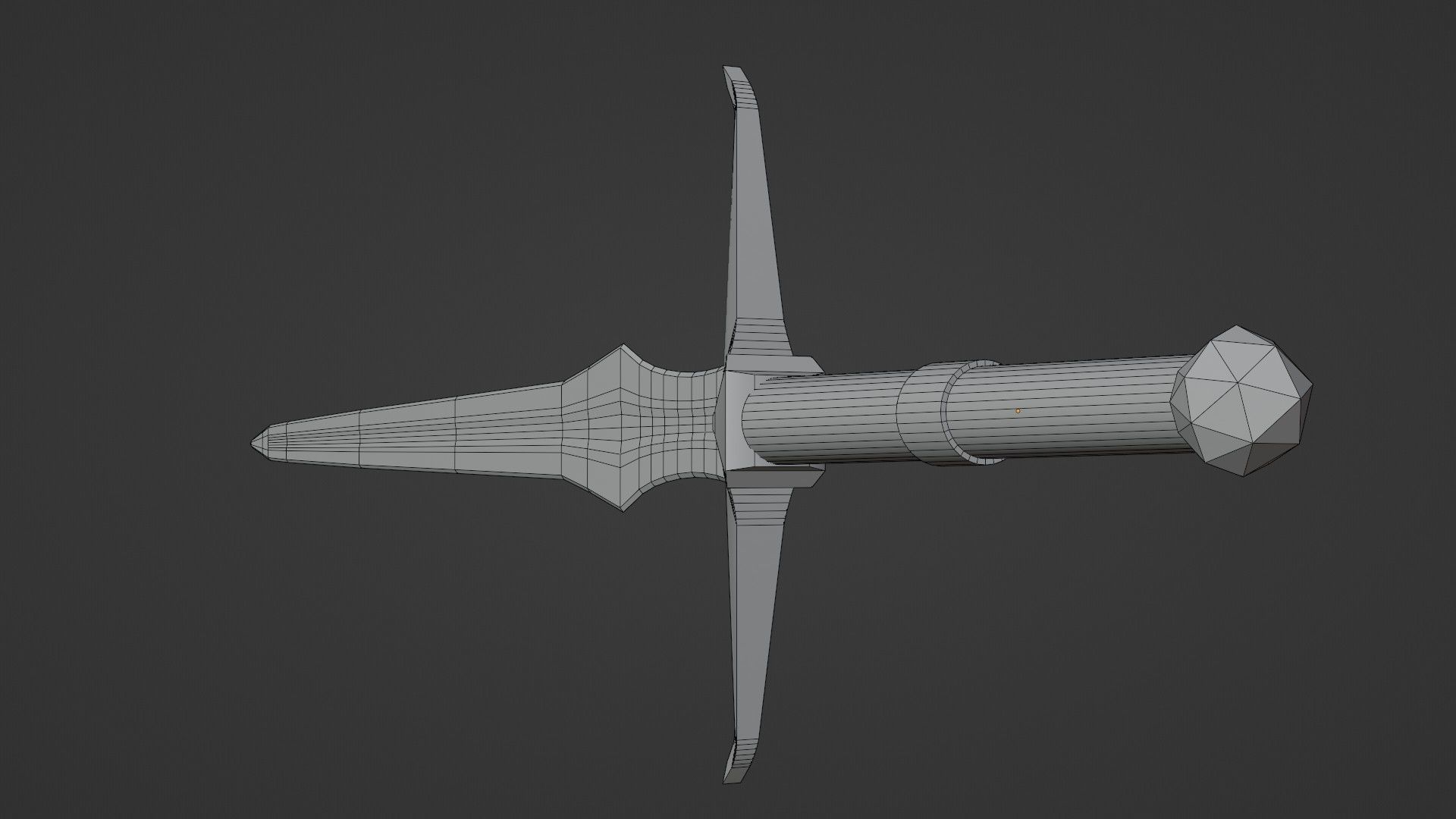 LowPoly Medieval TwoHanded Sword GameReady Weapon Low-poly 3D model_6