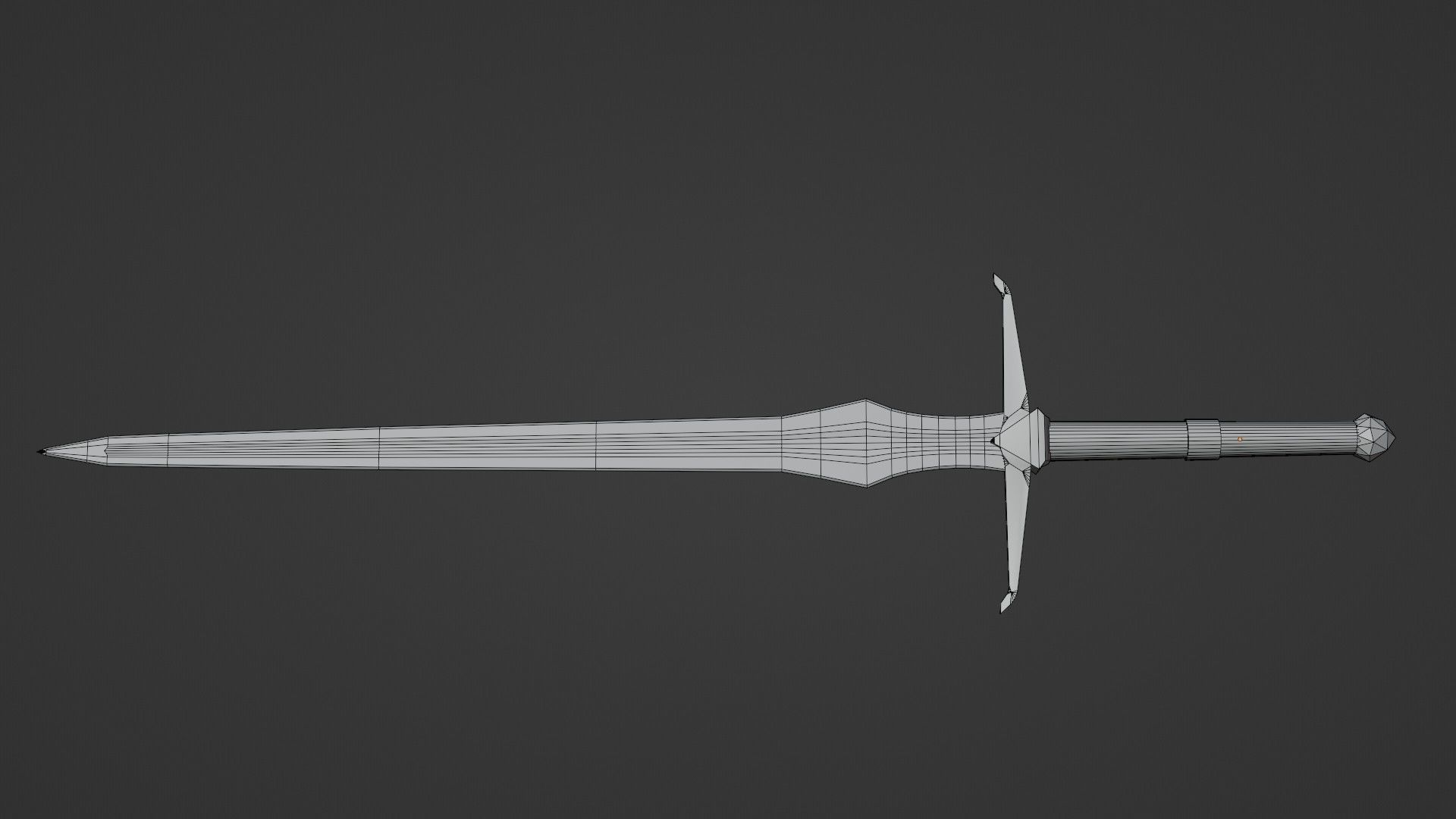 LowPoly Medieval TwoHanded Sword GameReady Weapon Low-poly 3D model_5