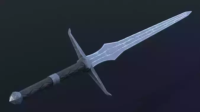 LowPoly Medieval TwoHanded Sword GameReady Weapon