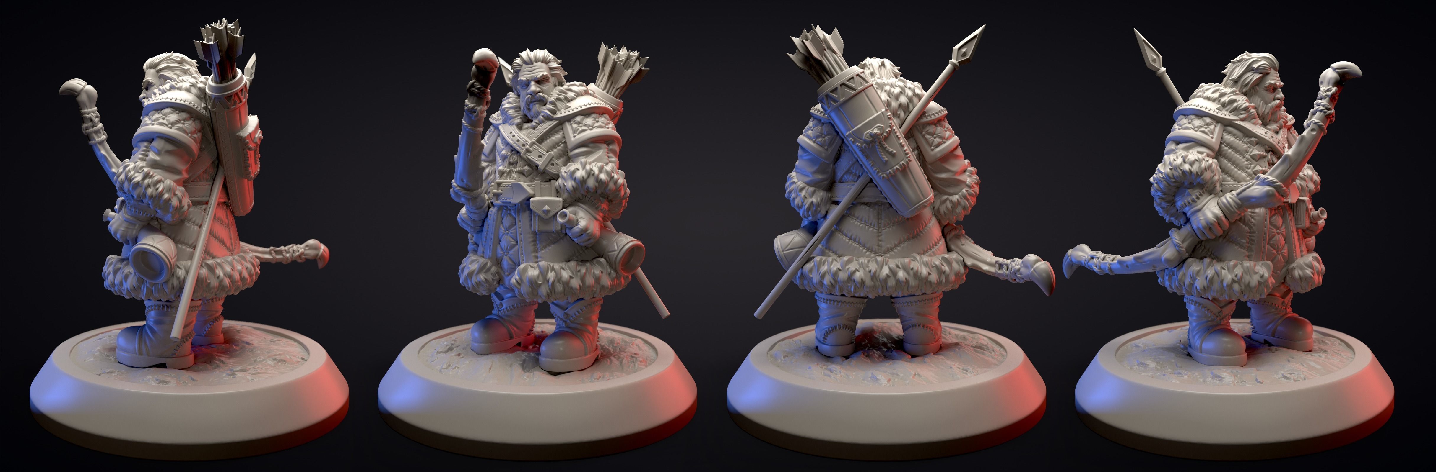 Dwarf archer 3D model 3D printable CGTrader