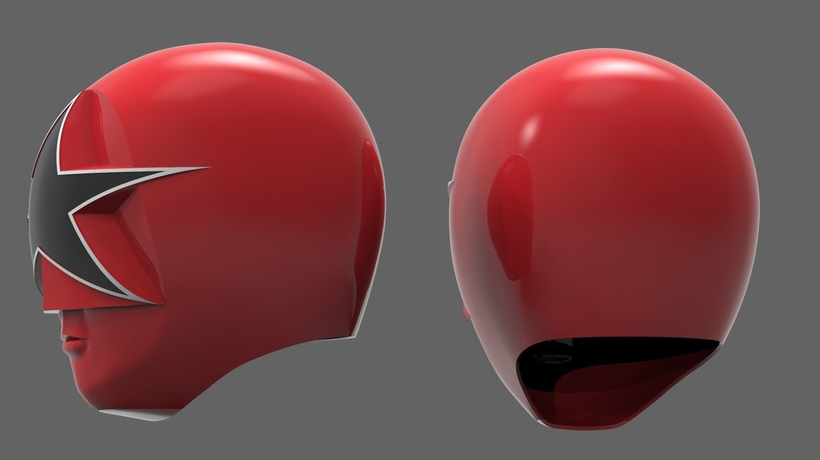 Power Ranger Zeo Red Helmet 3D print model_1