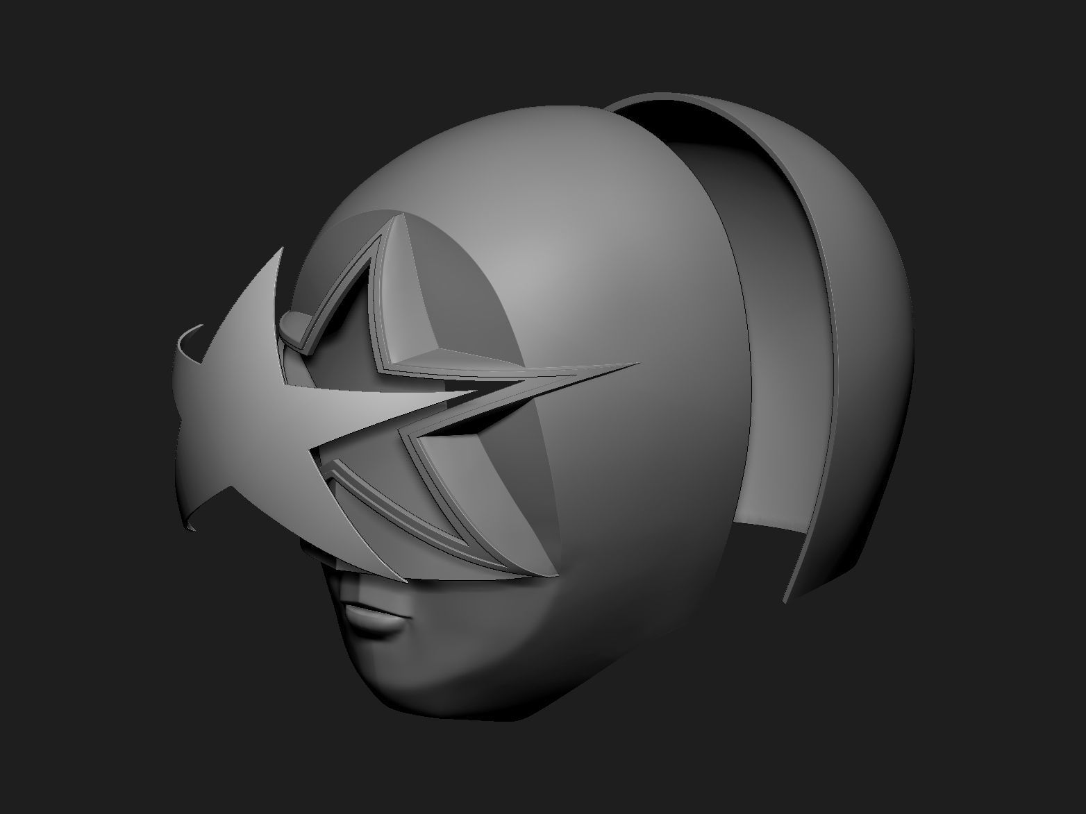 Power Ranger Zeo Red Helmet 3D print model_2