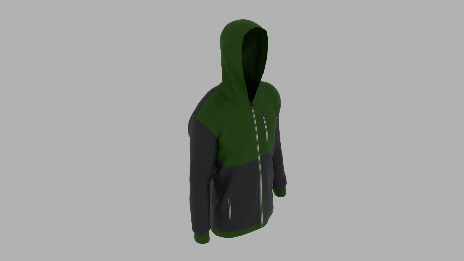 Jacket zip up hoodie Low-poly 3D model_5