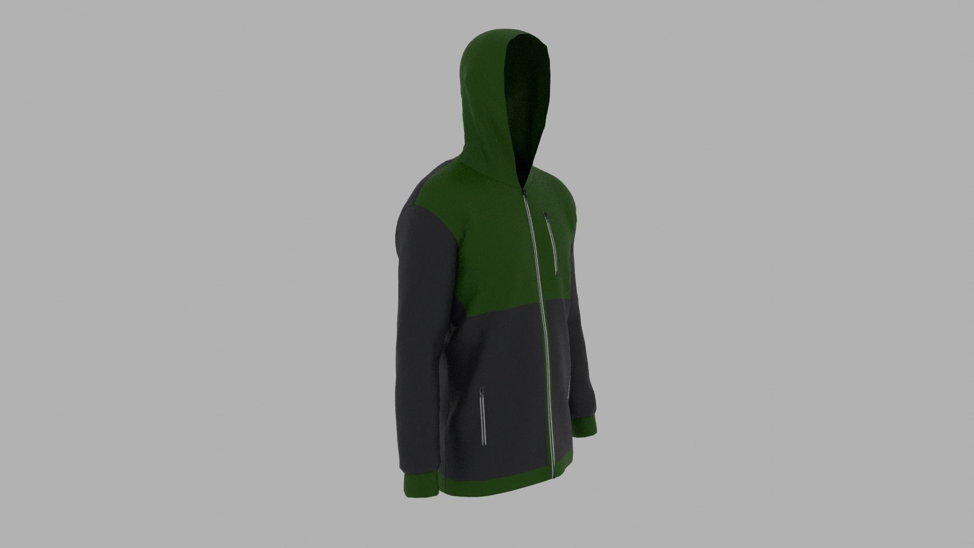 Jacket zip up hoodie Low-poly 3D model_2