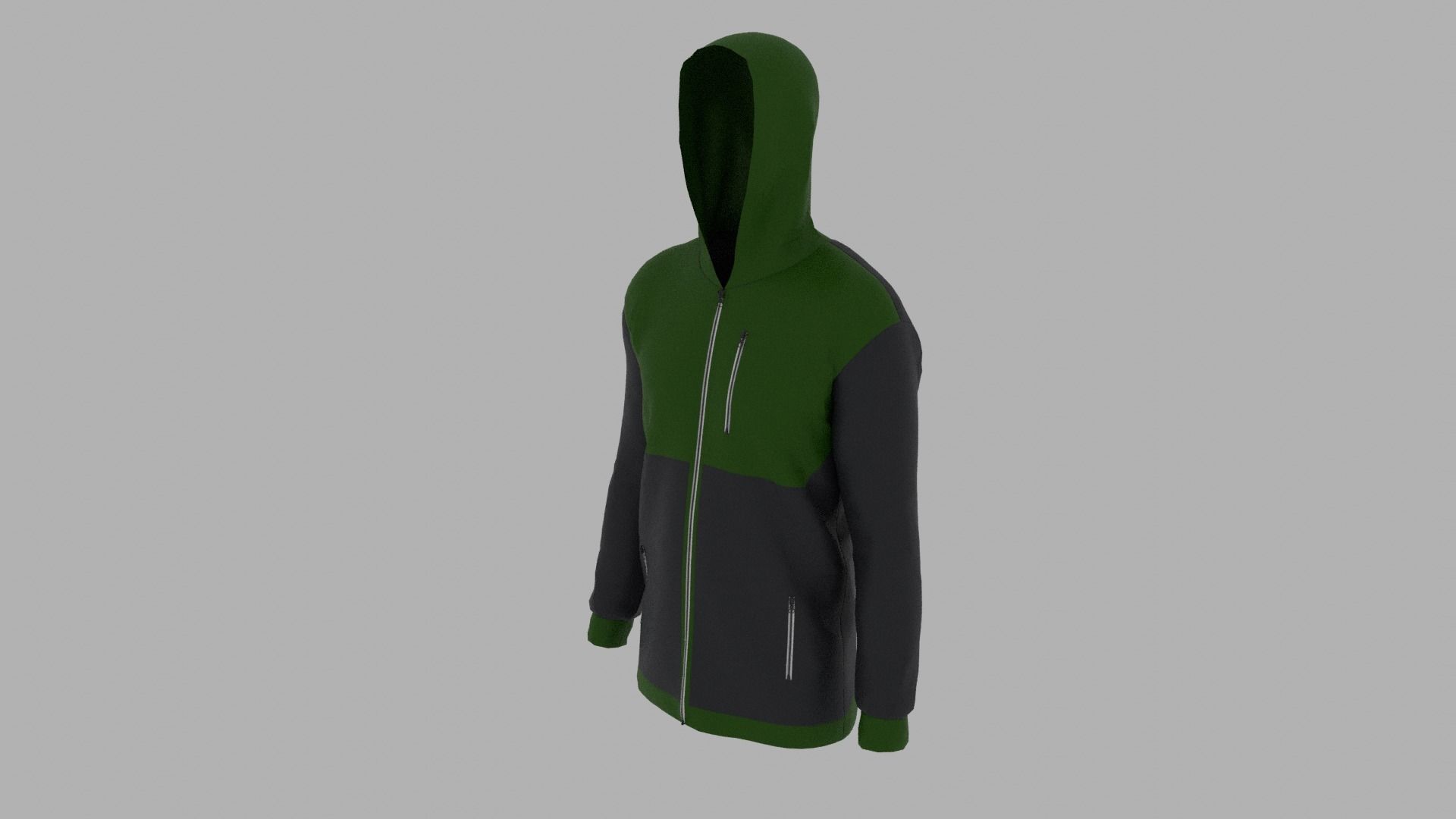 Jacket zip up hoodie Low-poly 3D model_1