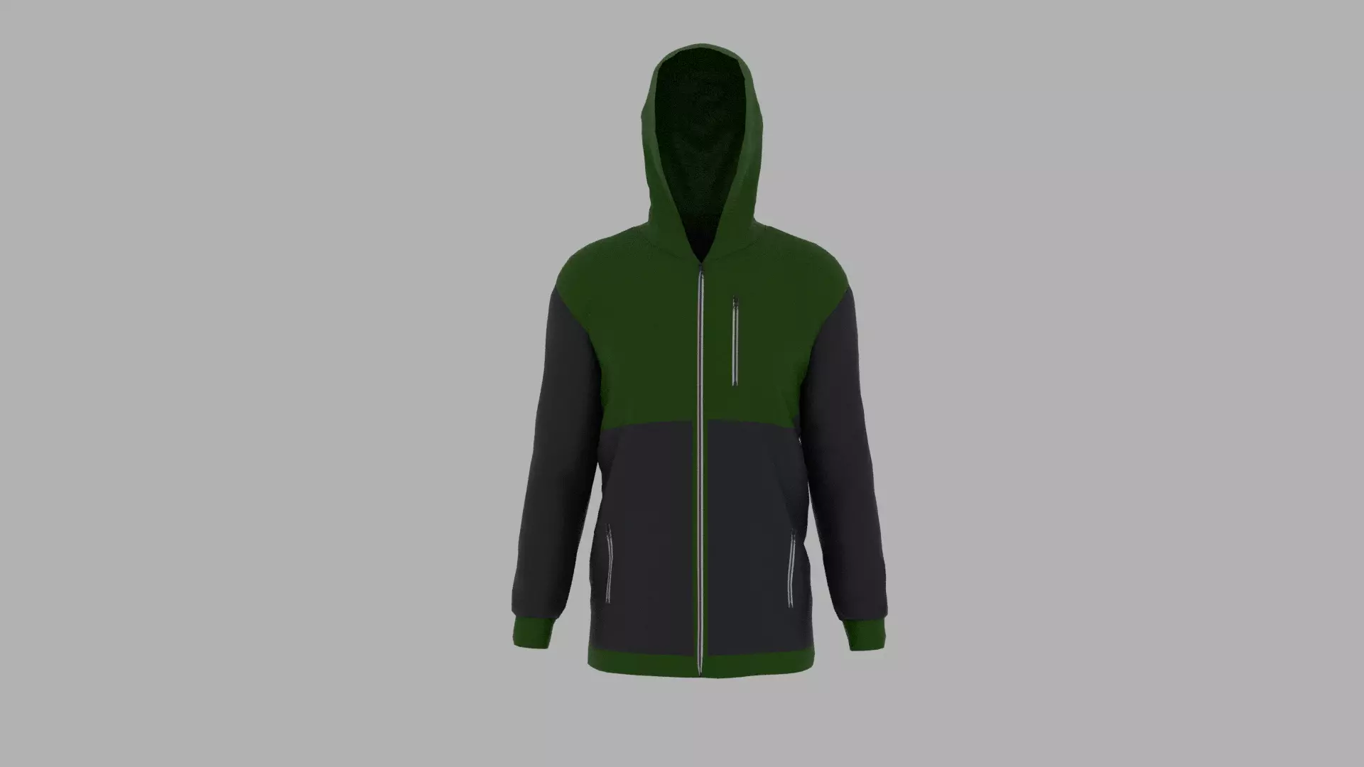 Jacket zip up hoodie Low-poly 3D model_0