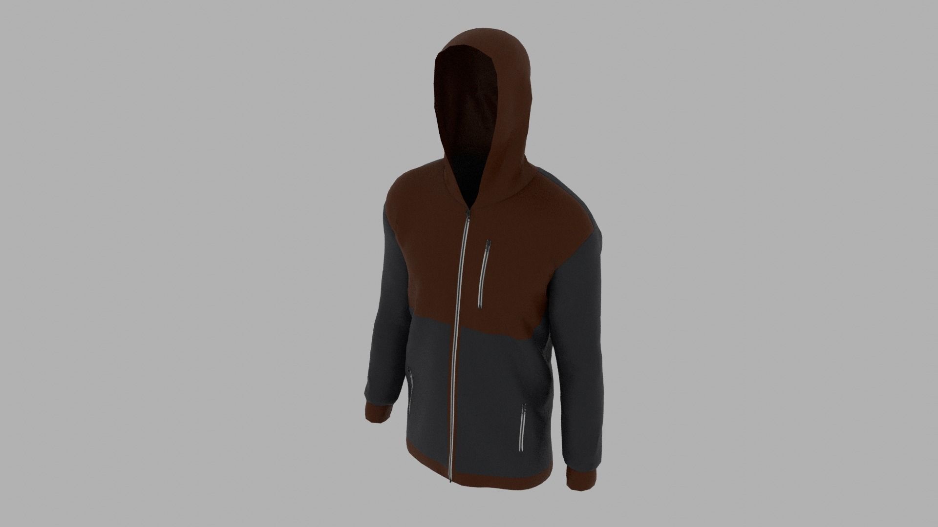 Jacket hoodie Low-poly 3D model_4