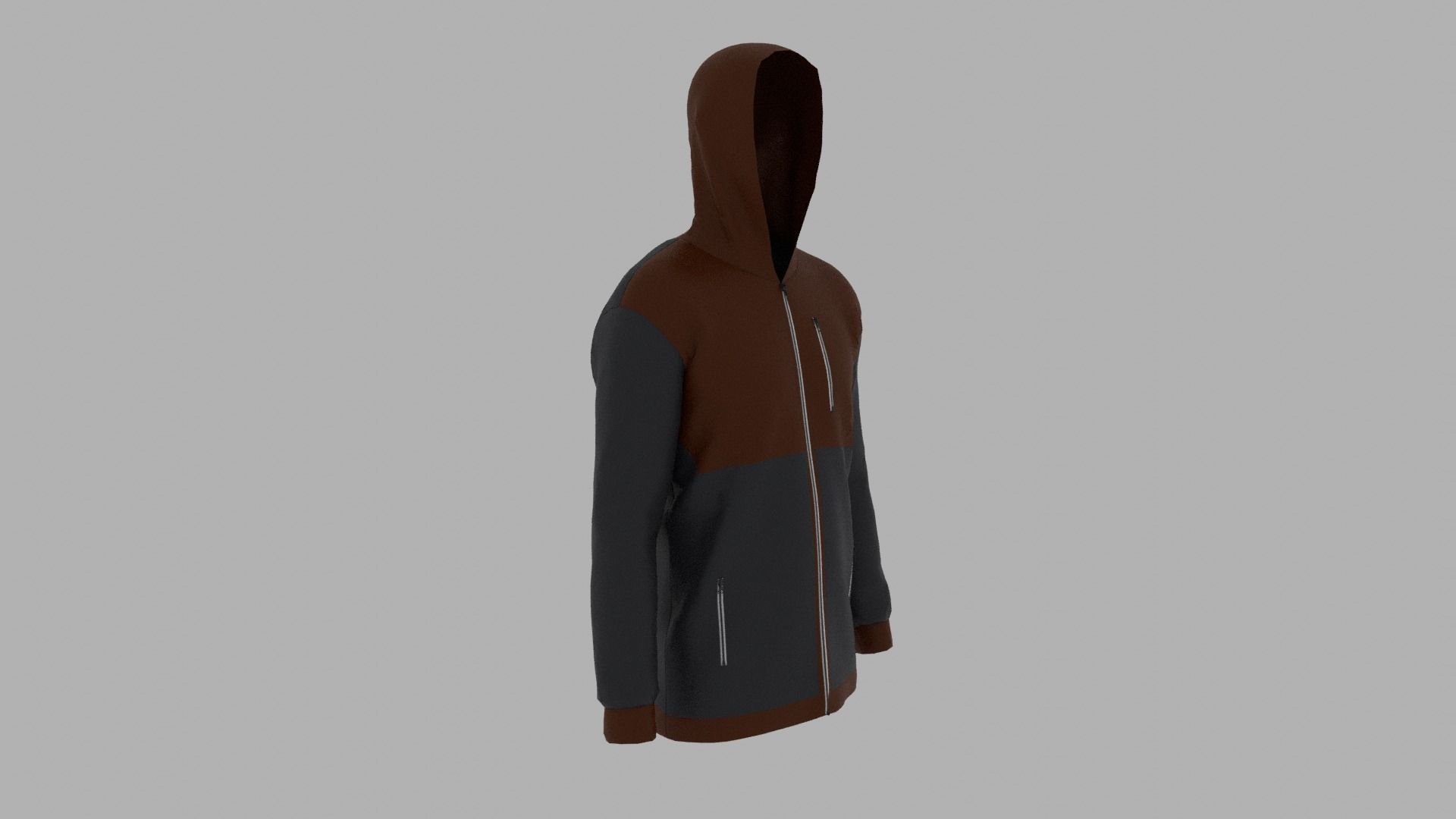 Jacket hoodie Low-poly 3D model_2