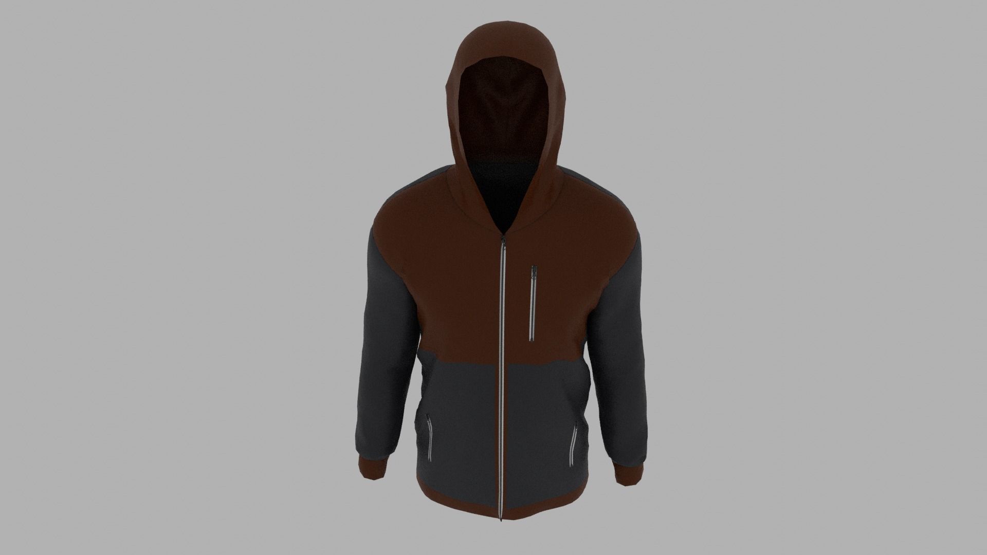 Jacket hoodie Low-poly 3D model_6