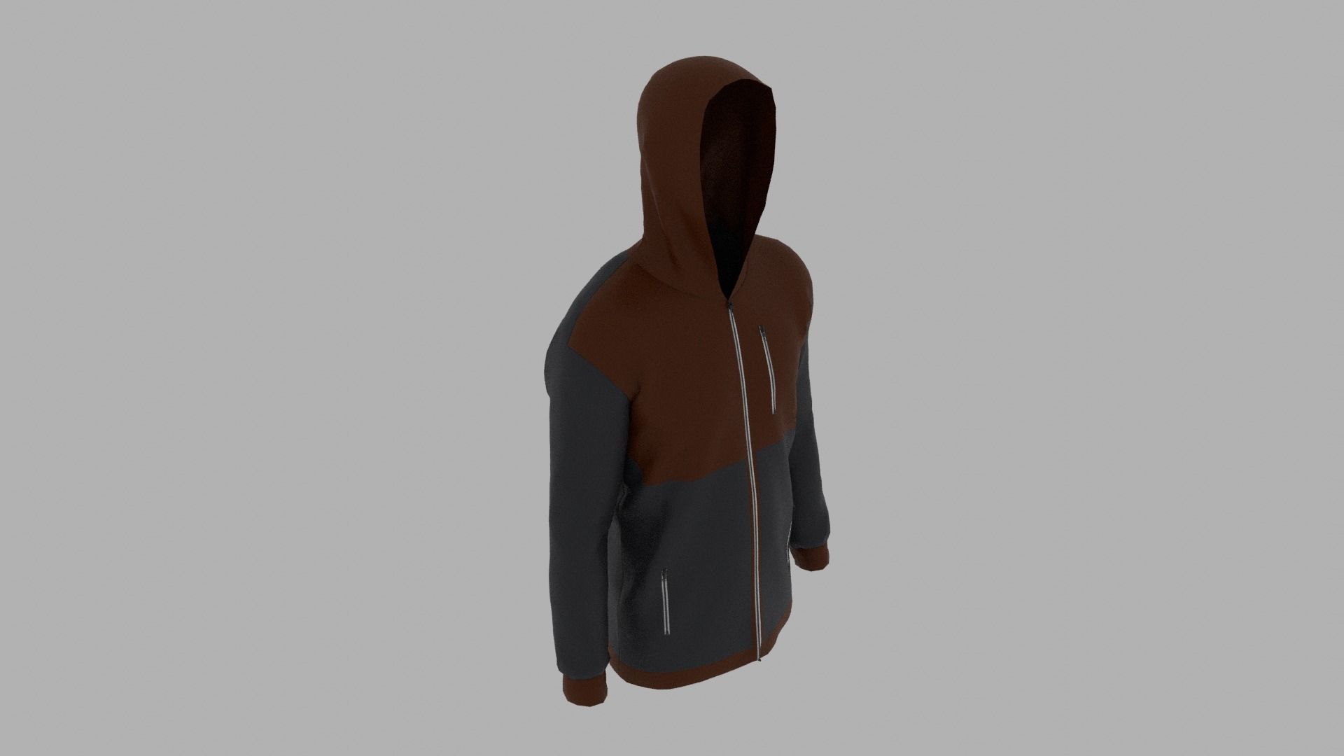 Jacket hoodie Low-poly 3D model_5