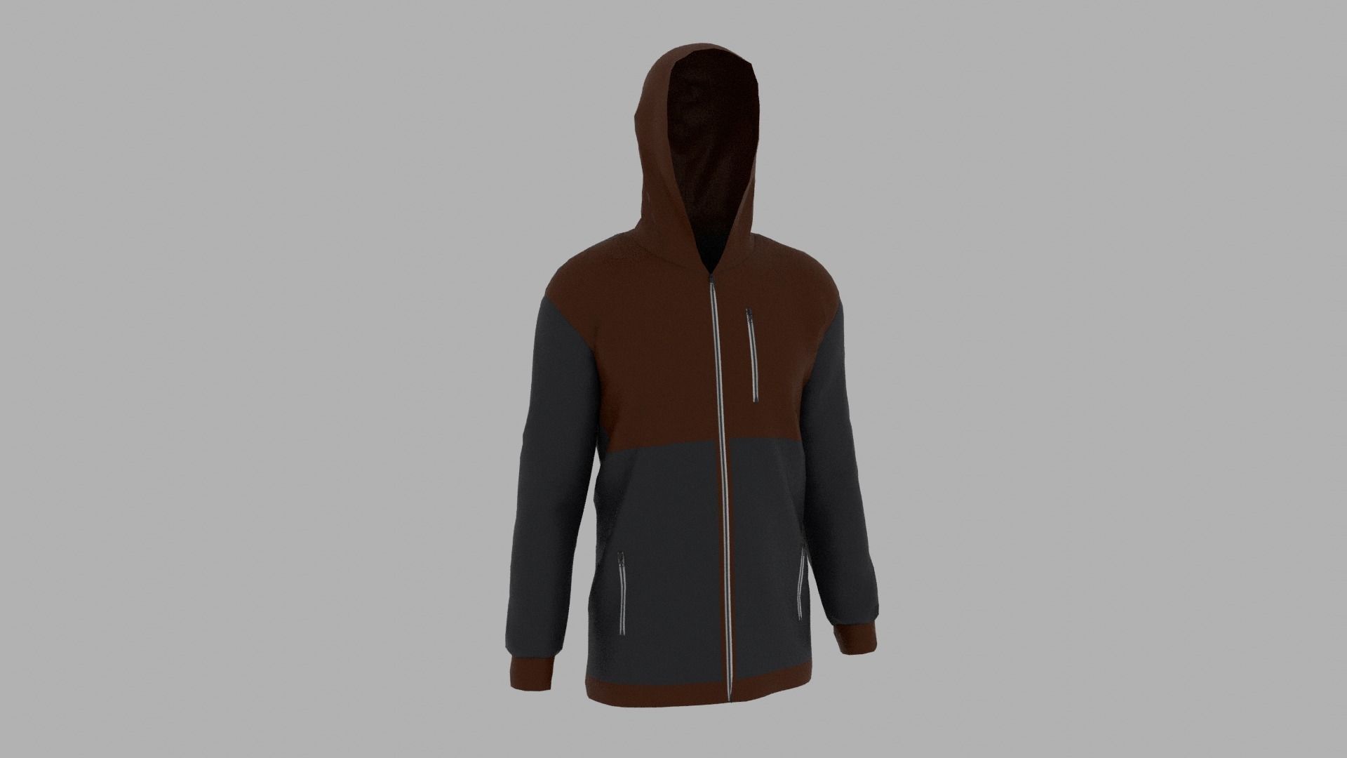 Jacket hoodie Low-poly 3D model_3