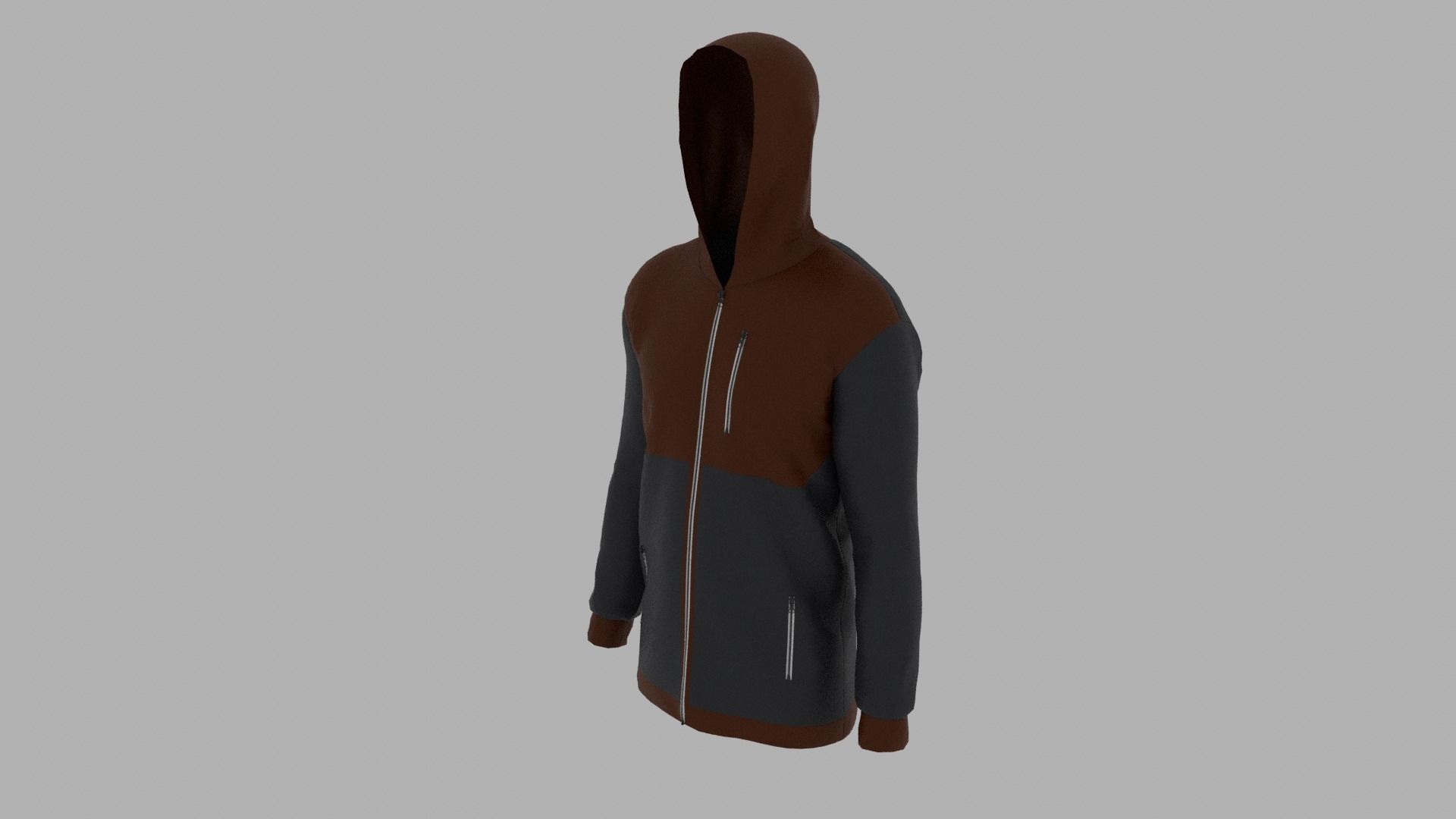 Jacket hoodie Low-poly 3D model_1