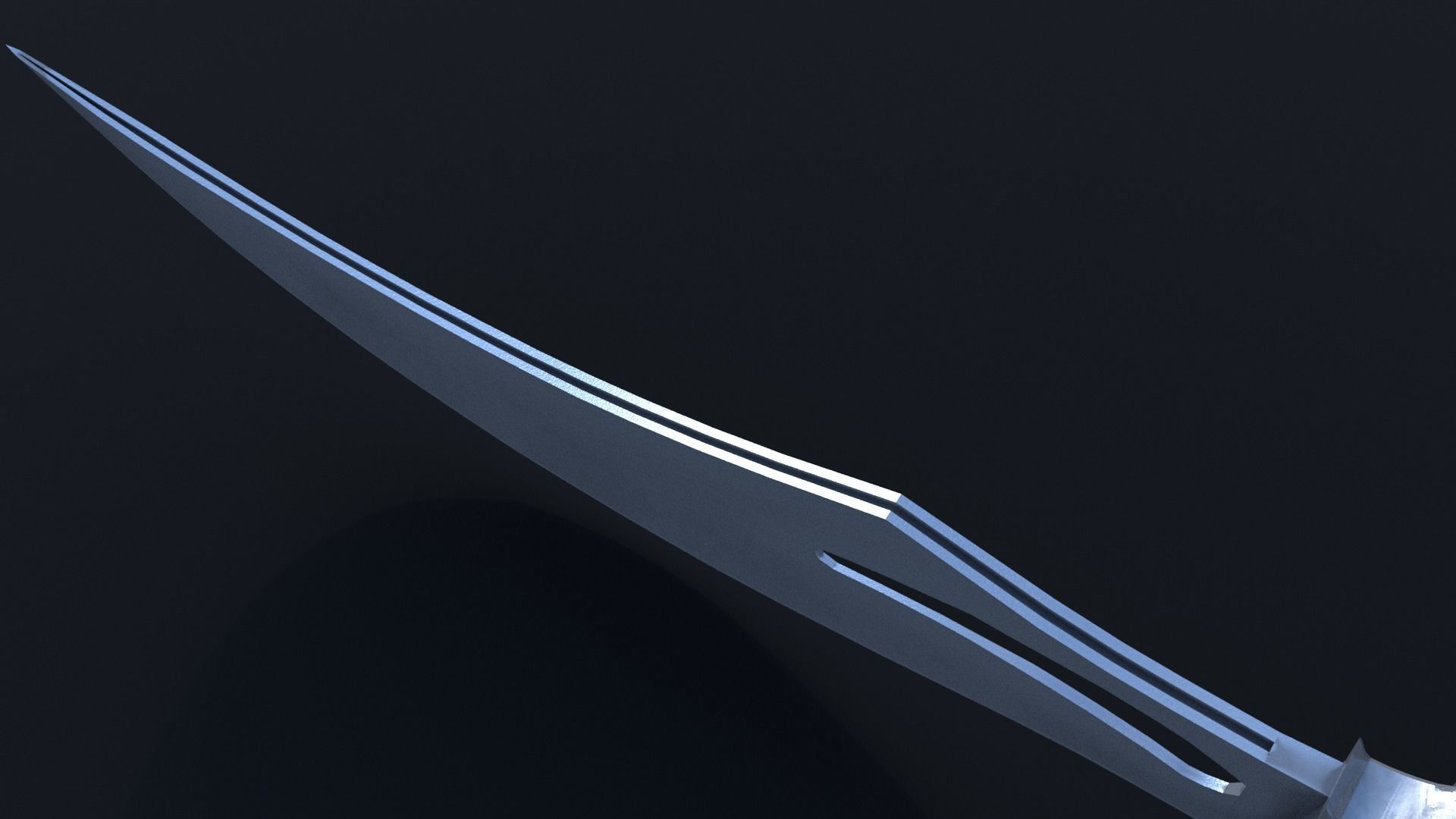 LowPoly Dagger Knife GameReady Weapon Asset Low-poly 3D model_6