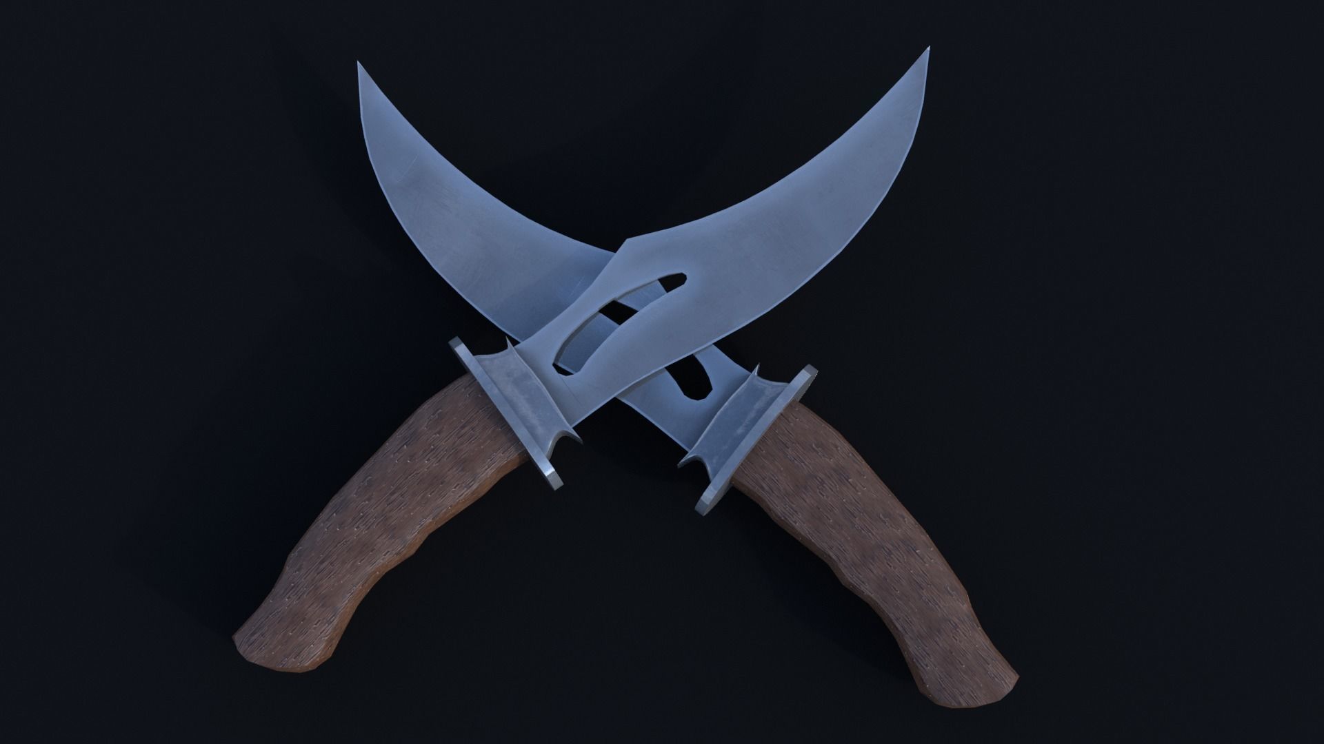 LowPoly Dagger Knife GameReady Weapon Asset Low-poly 3D model_1