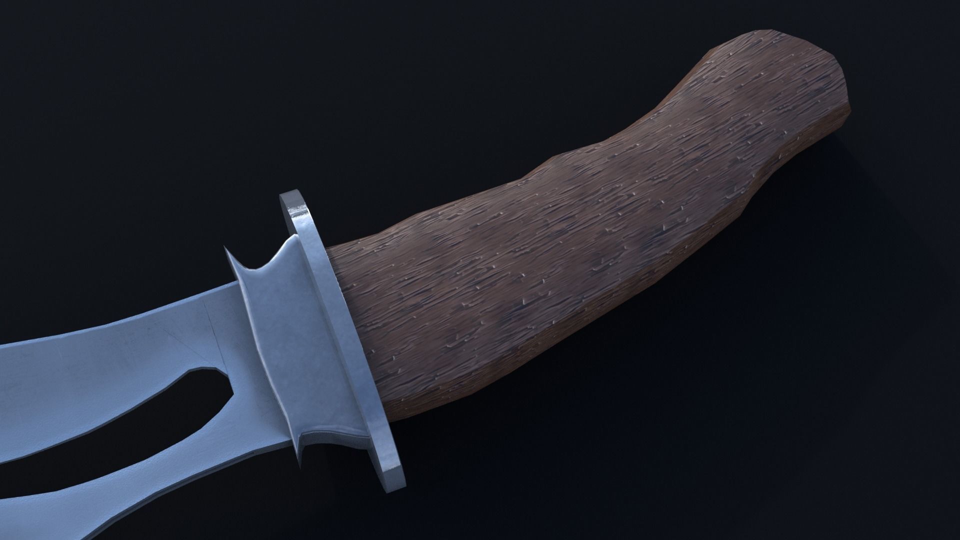 LowPoly Dagger Knife GameReady Weapon Asset Low-poly 3D model_4