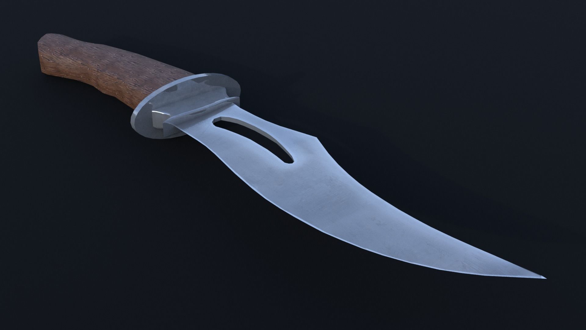 LowPoly Dagger Knife GameReady Weapon Asset Low-poly 3D model_3