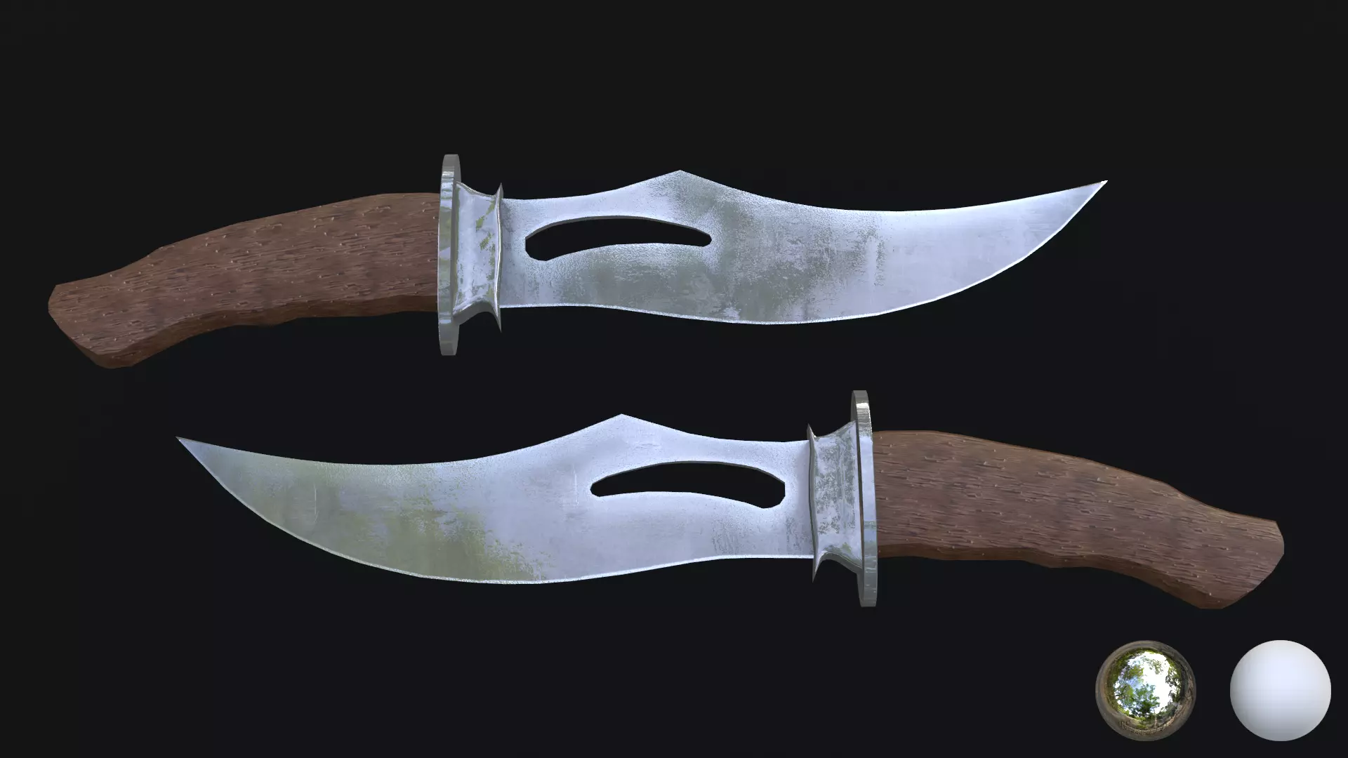LowPoly Dagger Knife GameReady Weapon Asset Low-poly 3D model_0
