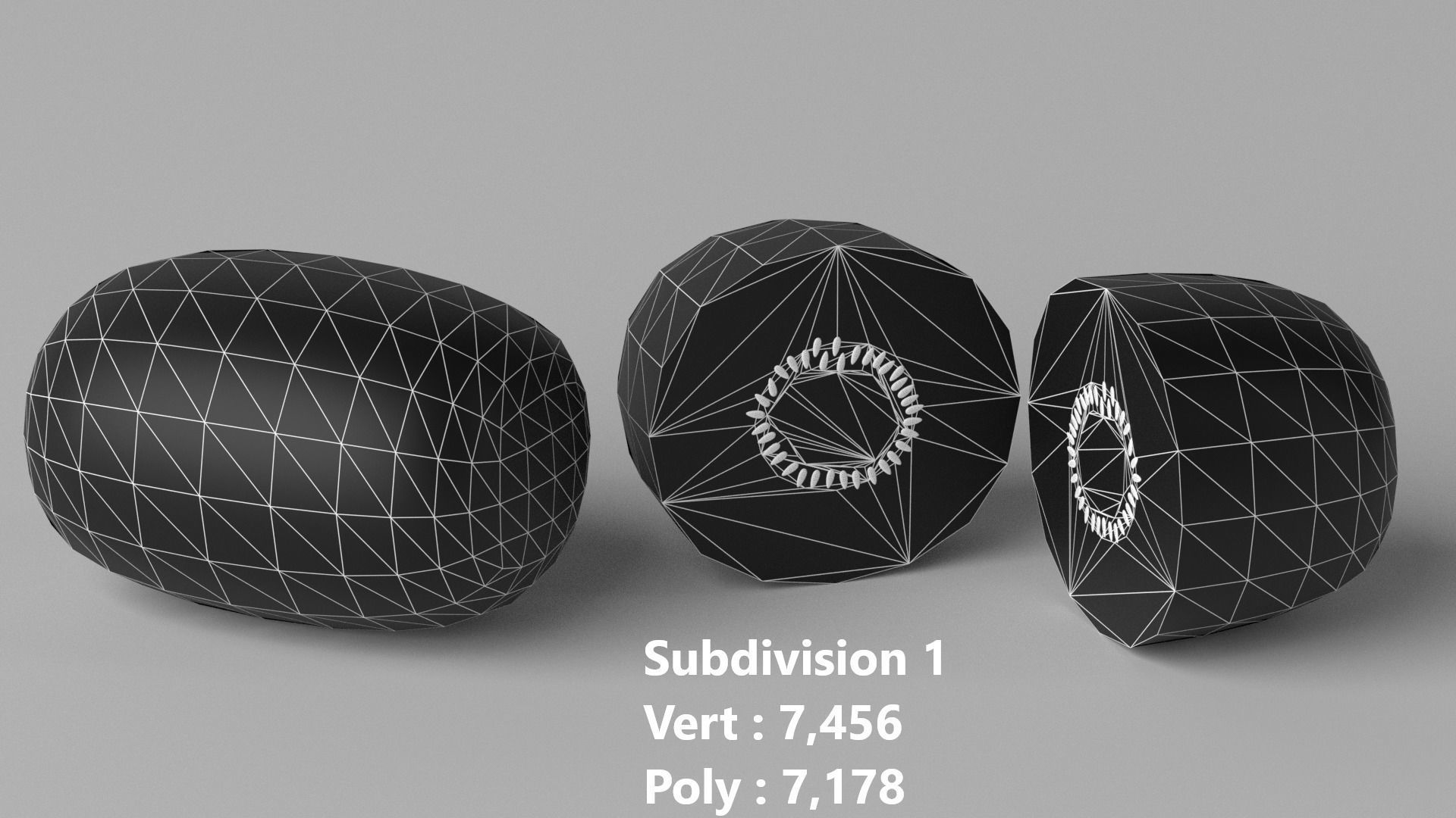 Cartoon Kiwi Fruit and Slice Low-poly 3D model_9