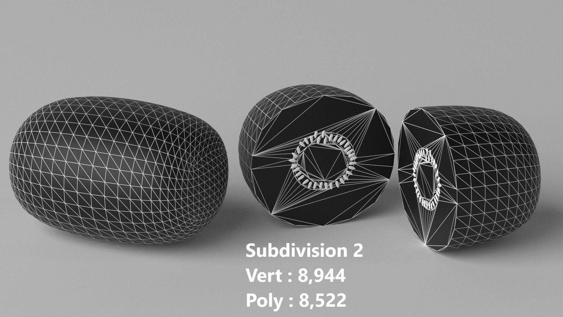 Cartoon Kiwi Fruit and Slice Low-poly 3D model_8