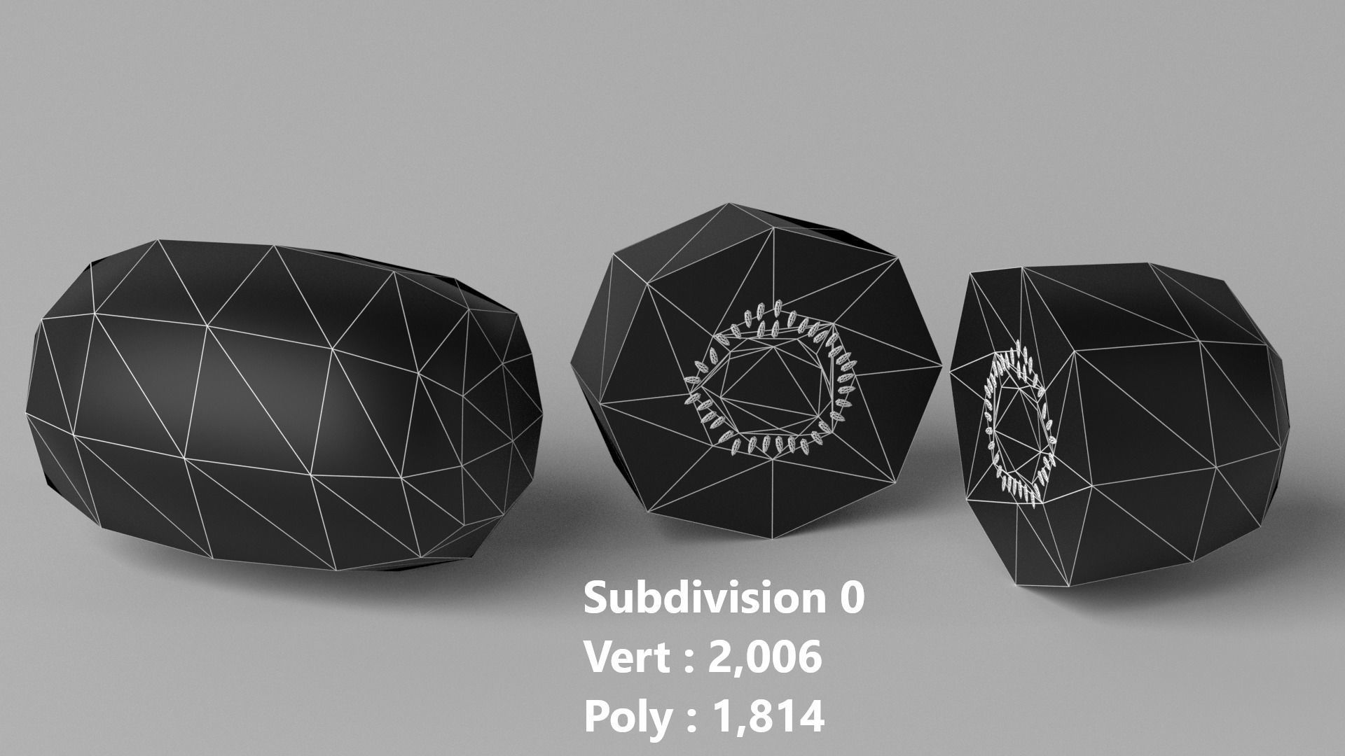 Cartoon Kiwi Fruit and Slice Low-poly 3D model_10