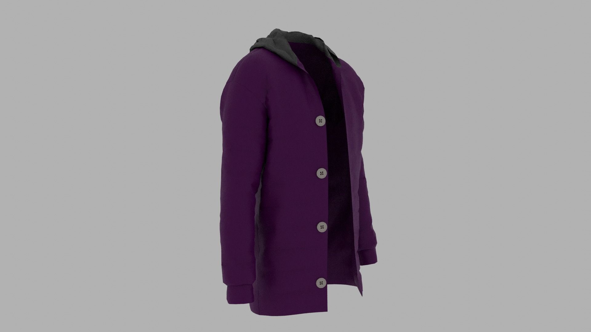 Jacket hooded Low-poly 3D model_2