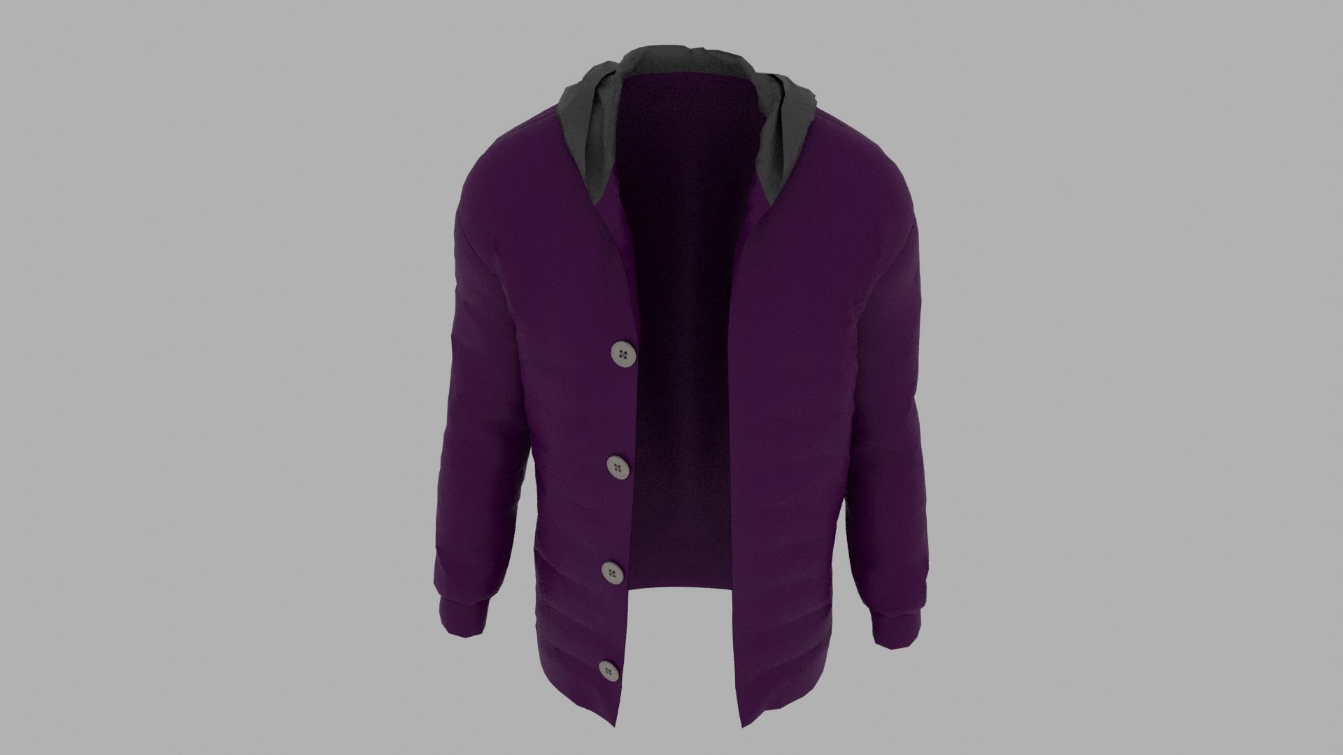 Jacket hooded Low-poly 3D model_6