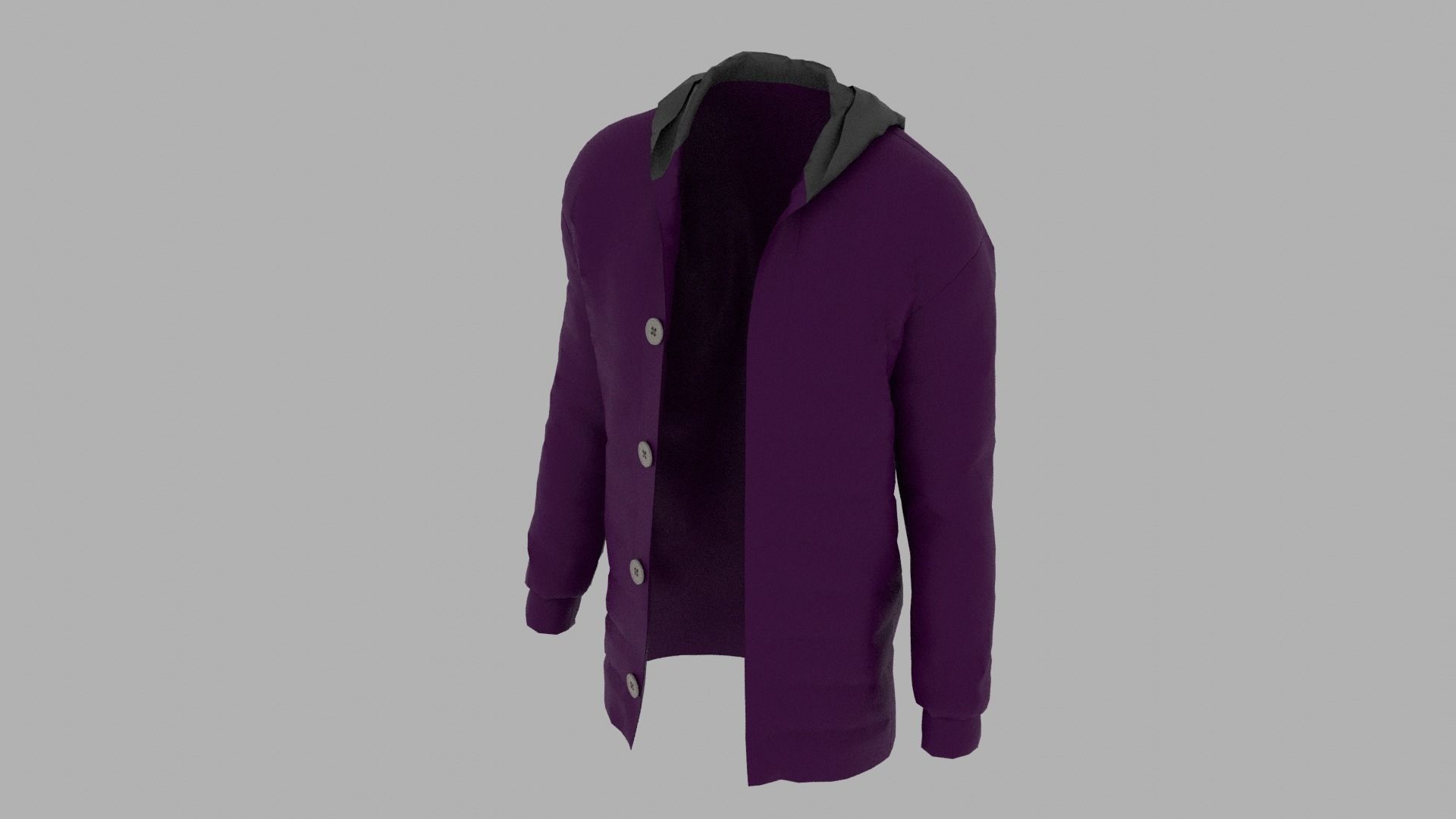 Jacket hooded Low-poly 3D model_4