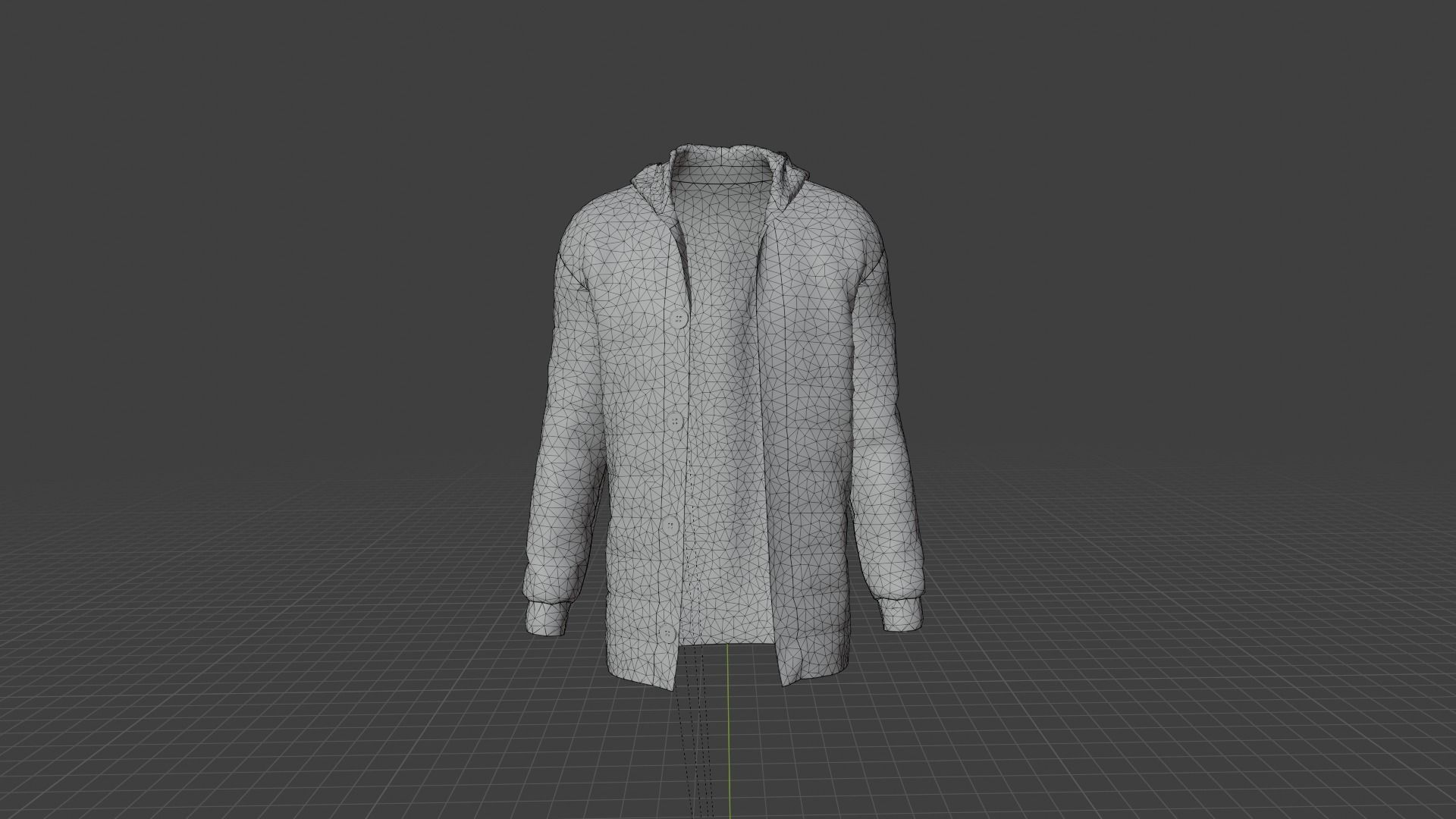 Jacket hooded Low-poly 3D model_7