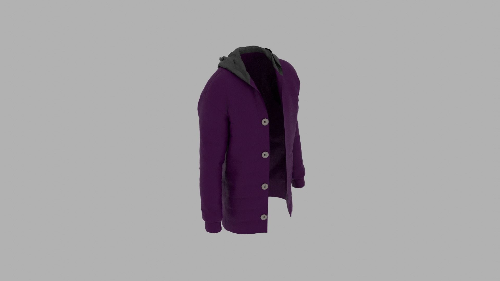 Jacket hooded Low-poly 3D model_5