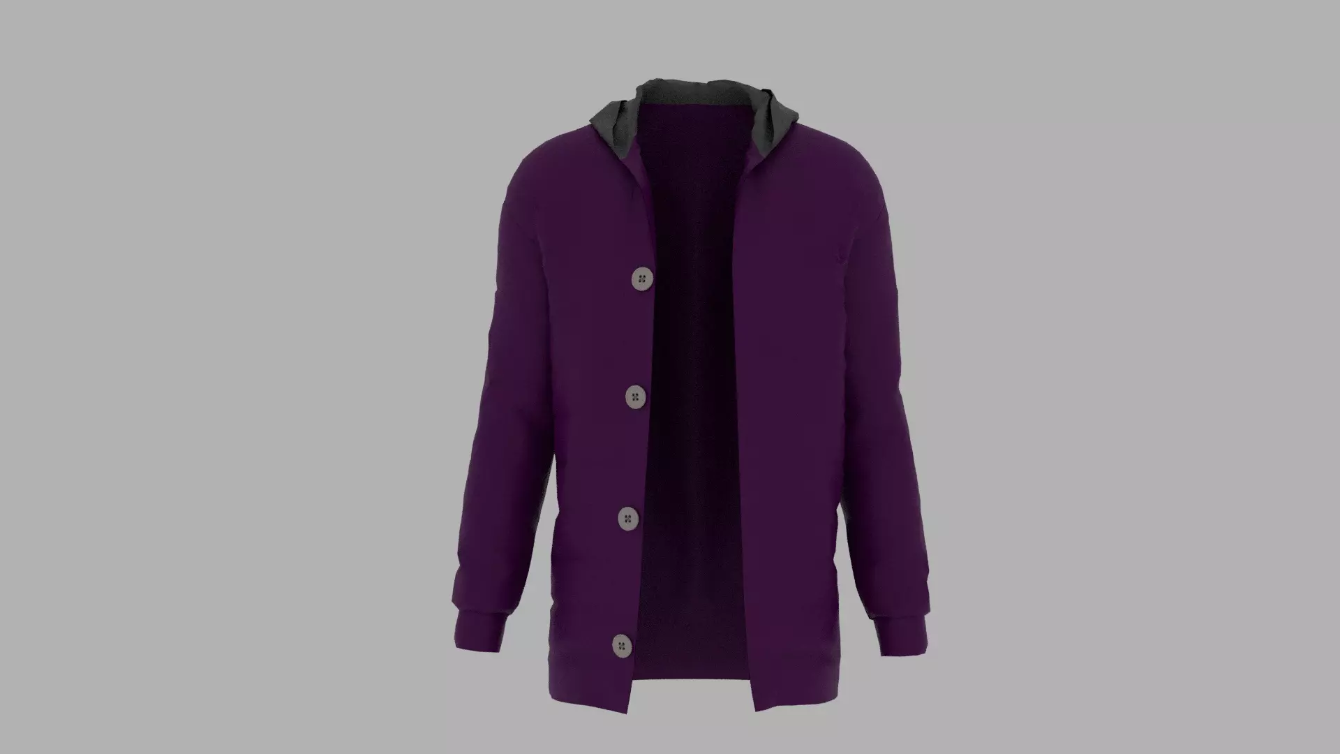Jacket hooded Low-poly 3D model_0