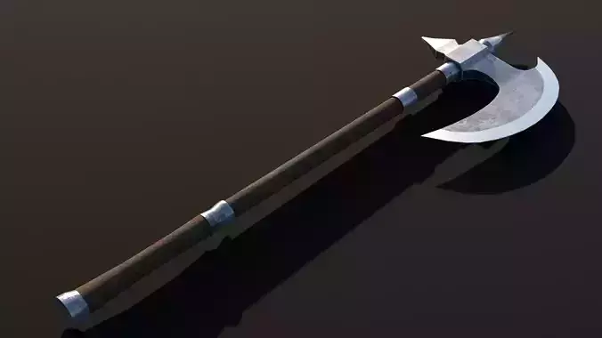 LowPoly Battle Axe GameReady Weapon Asset Low-poly 3D model