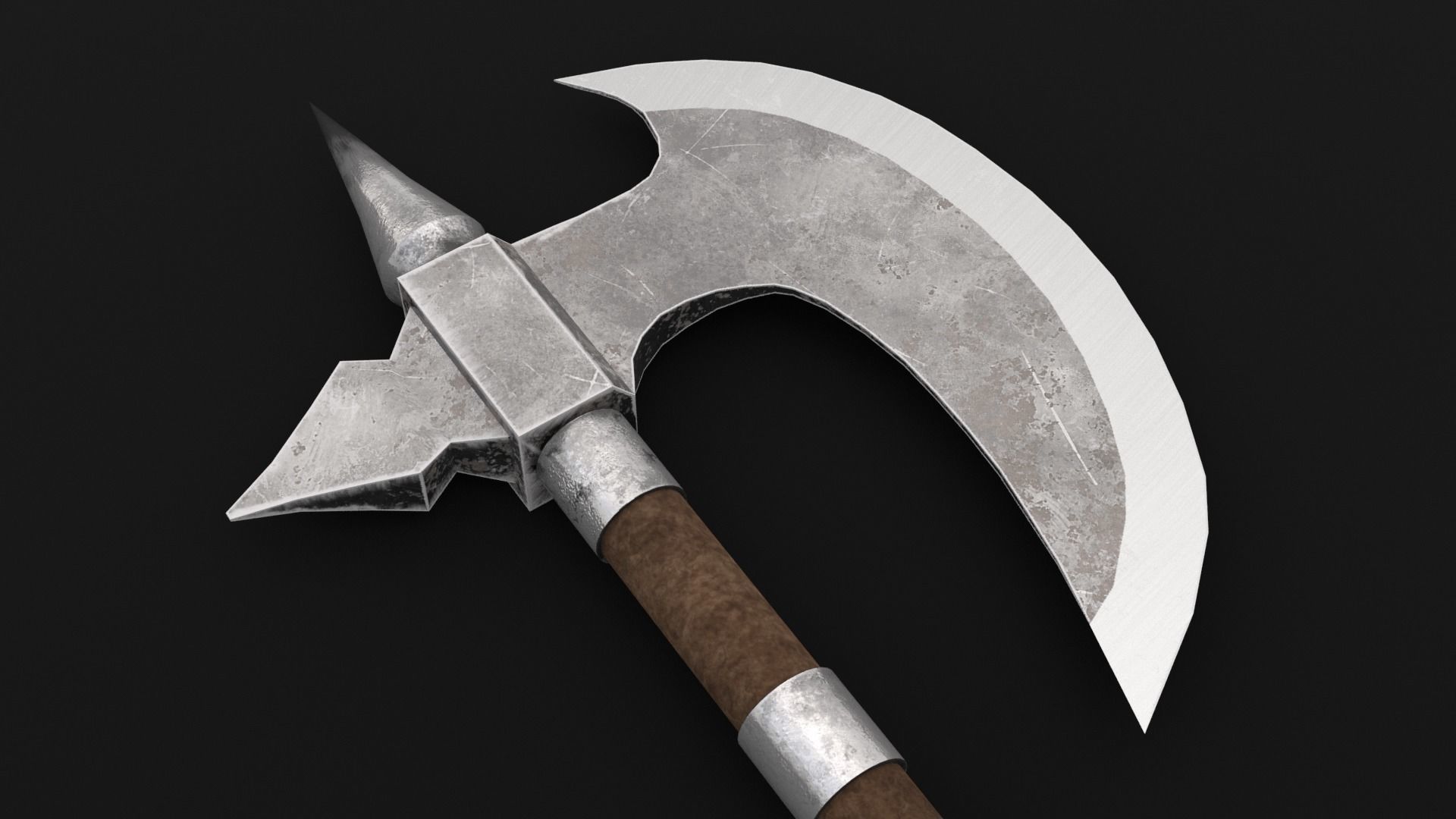 LowPoly Battle Axe GameReady Weapon Asset Low-poly 3D model_1