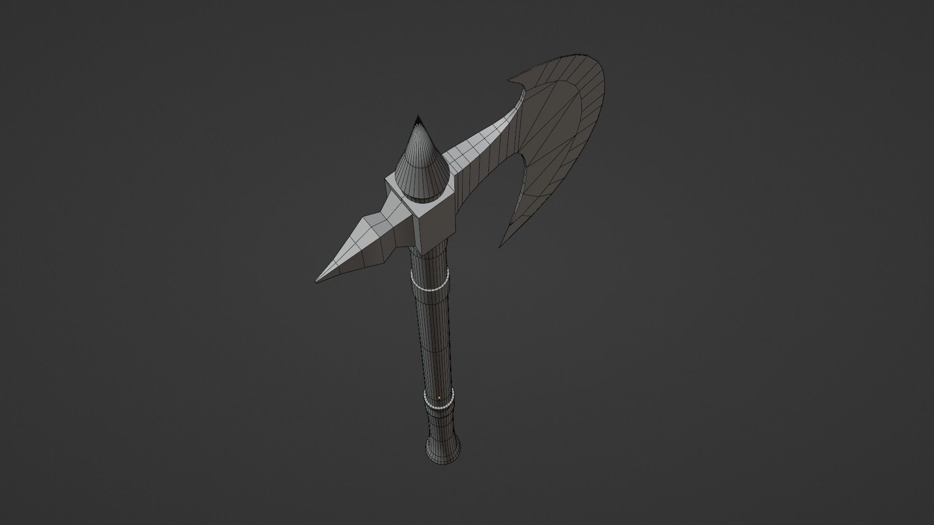 LowPoly Battle Axe GameReady Weapon Asset Low-poly 3D model_6