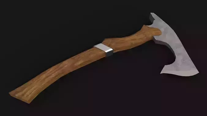LowPoly Battle Axe GameReady Weapon Asset